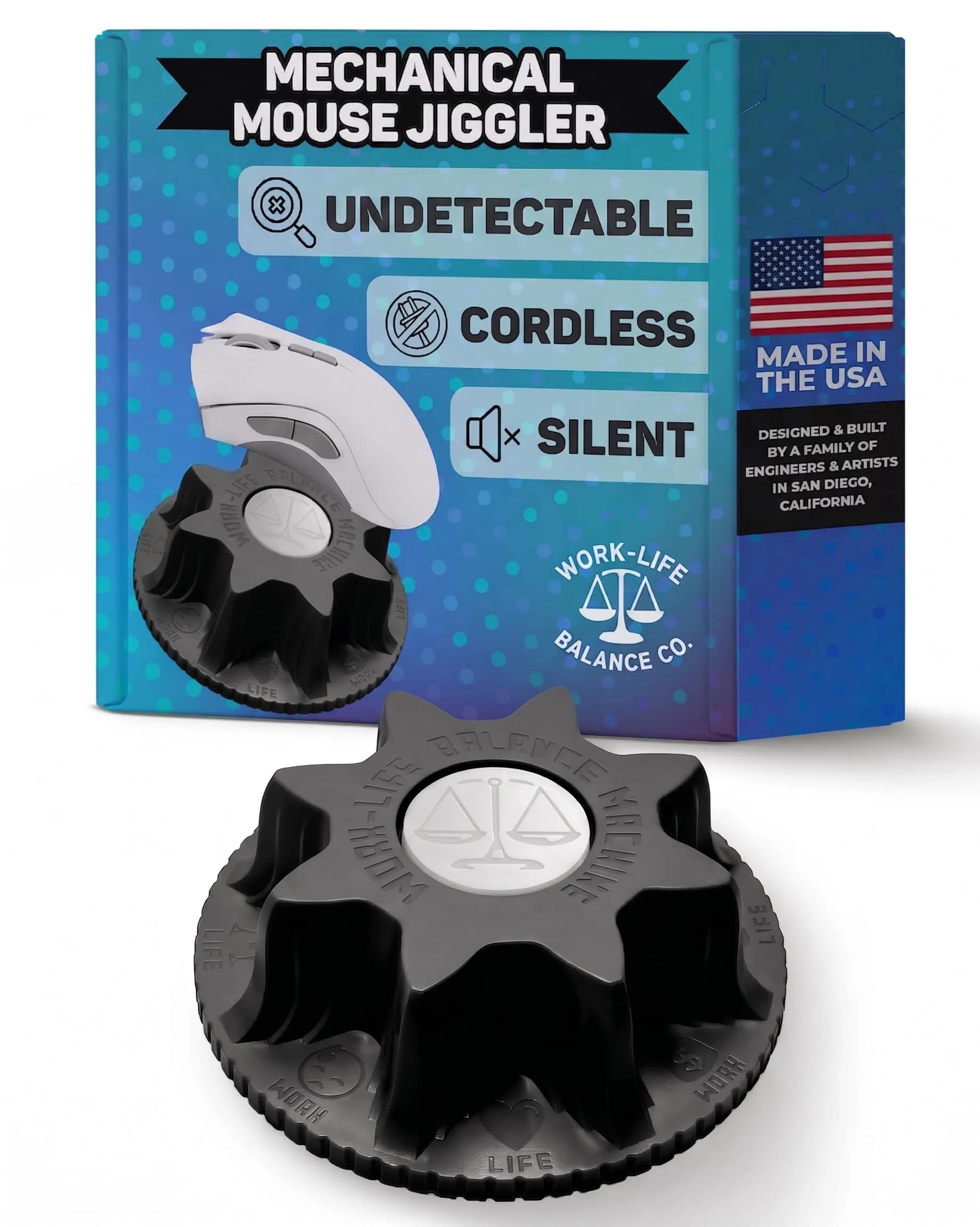 Work-Life Balance Corporation Mechanical Mouse Jiggler, Cordless & Undetectable | Keeps Computer Active - main product image