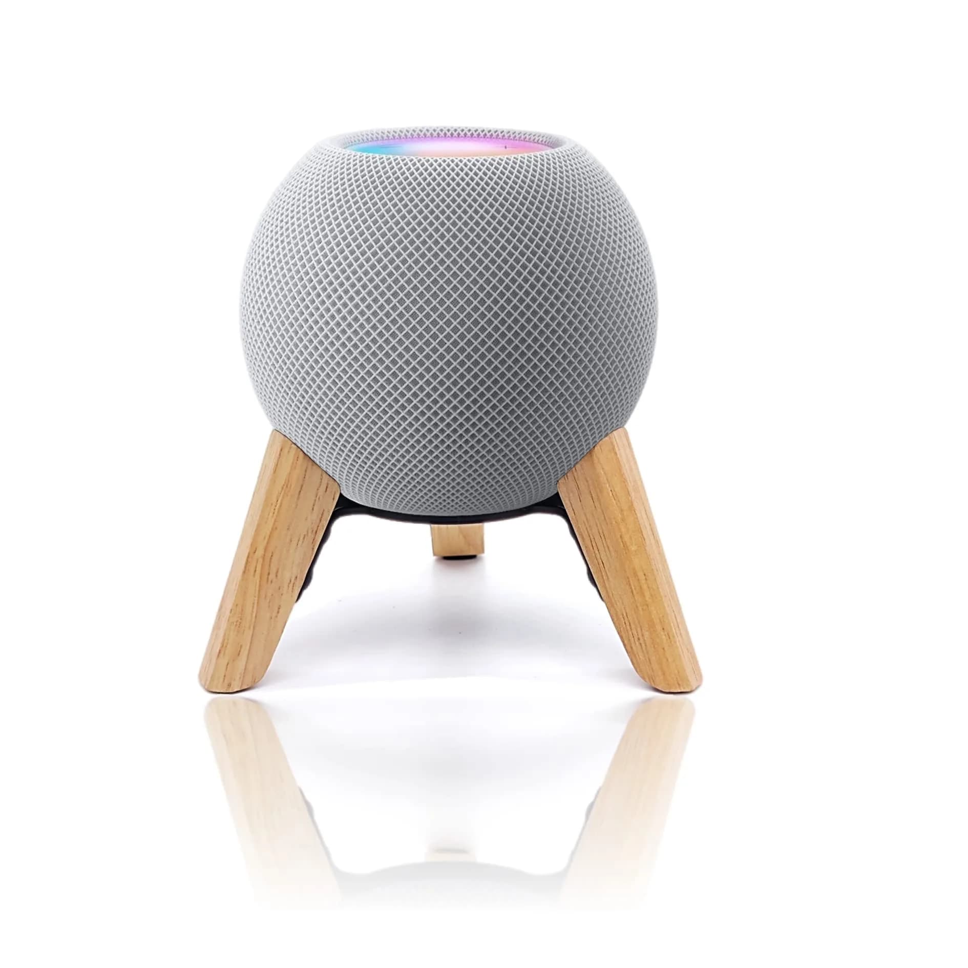 Counlisha Real Wood Stand for Homepod mini | Stylish Desktop Bracket in White Oak