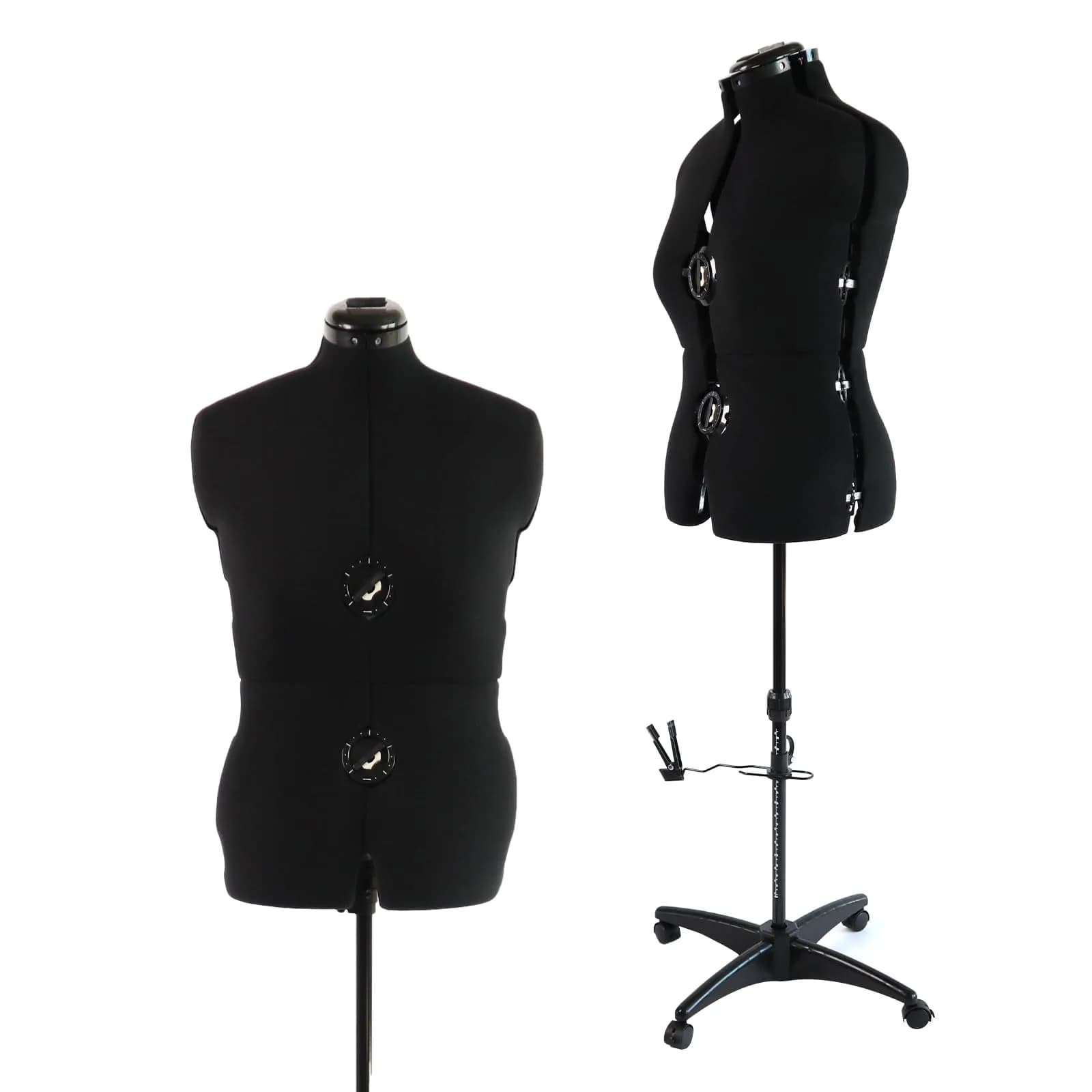 PDM WORLDWIDE Black Adjustable Sewing Dress Form Mannequin Size 12-18 | Fully Adjustable, Stable Base, Cotton Cover - main product image