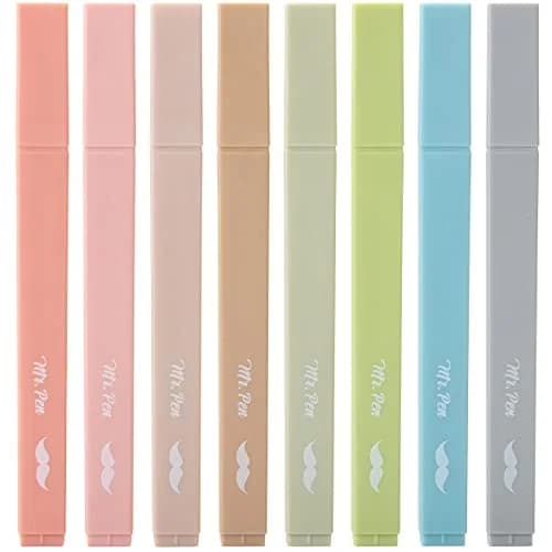 Mr. Pen Aesthetic Highlighters No Bleed, 8 Pack Vintage Colors Chisel Tip | Smooth Ink Flow for Journaling - main product image