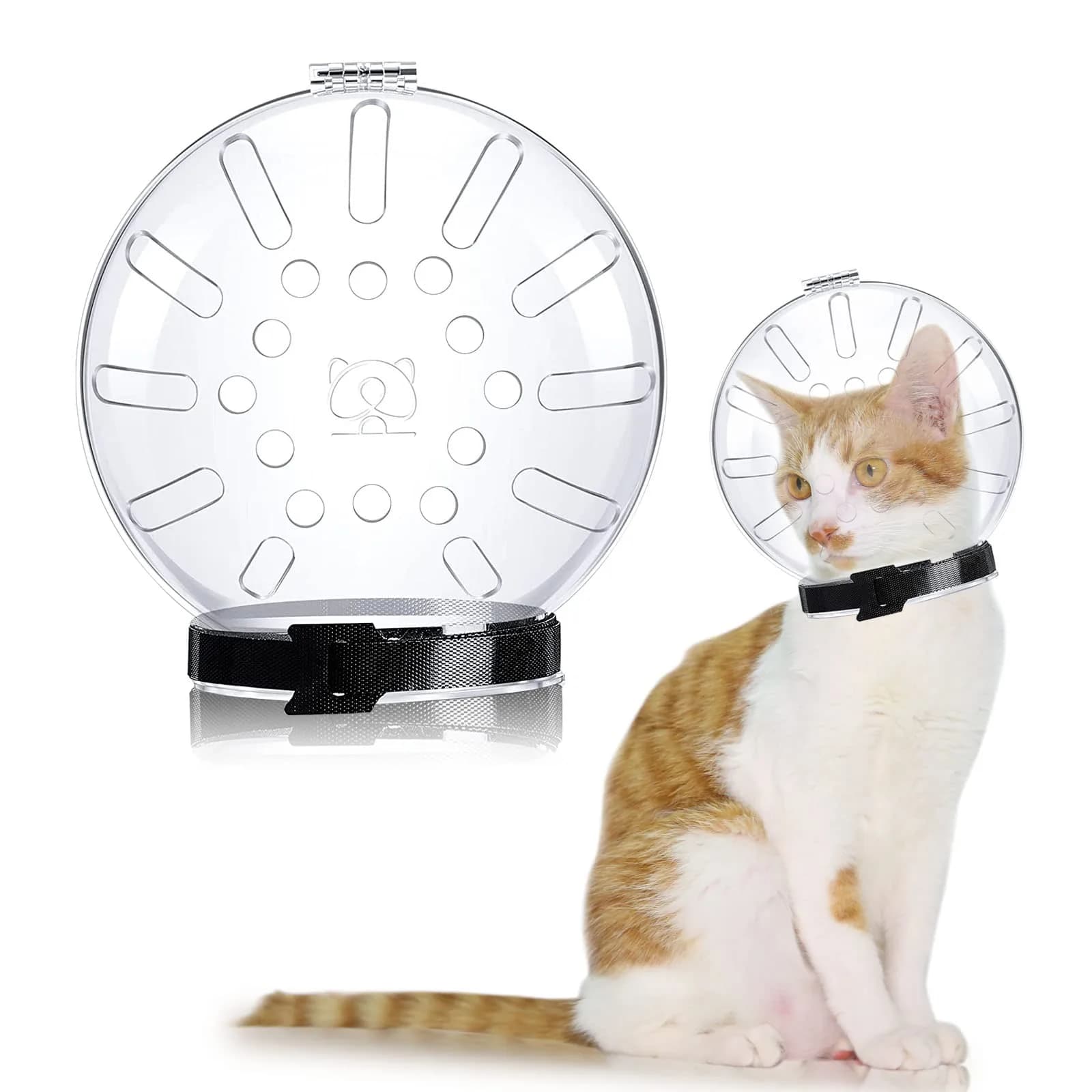 Merkaunis Upgraded Cat Muzzle Grooming Adjustable Anti-Bite Helmet Hood | Breathable Resin Cat Helmet (One Size) - main product image