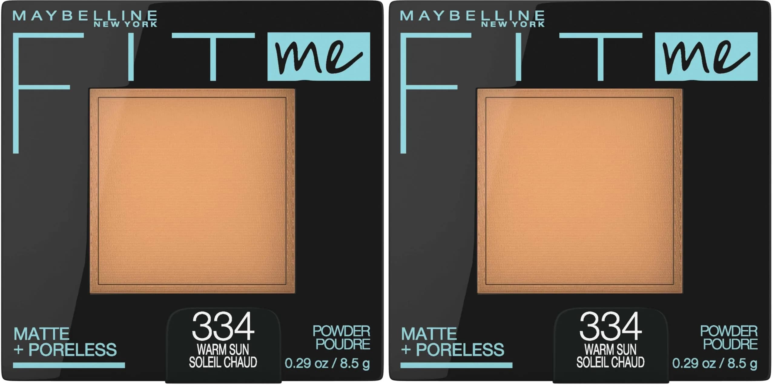 Maybelline Fit Me Matte + Poreless Powder, Warm Sun, 0.56 oz (16 g) (Pack of 2) | Shine Control & Poreless Finish - main product image