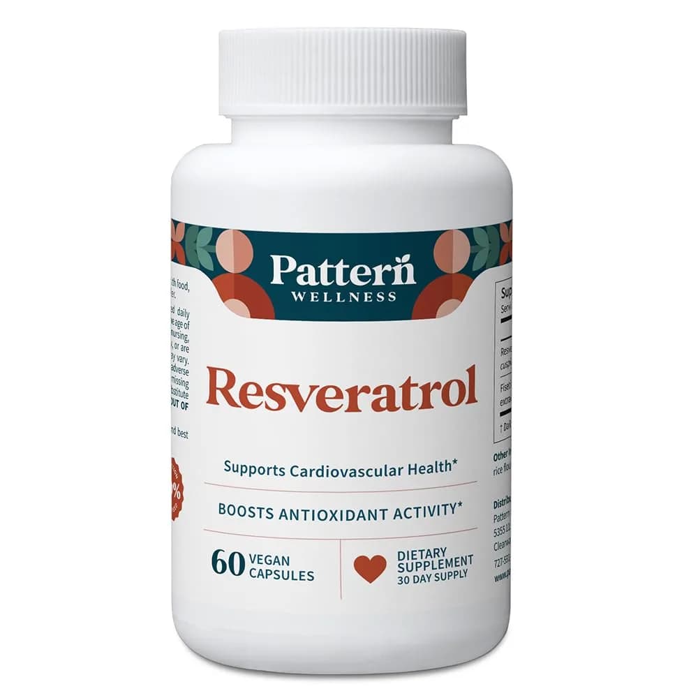 Pattern Wellness Resveratrol Supplement – 60 Capsules | Supports Heart & Cellular Health