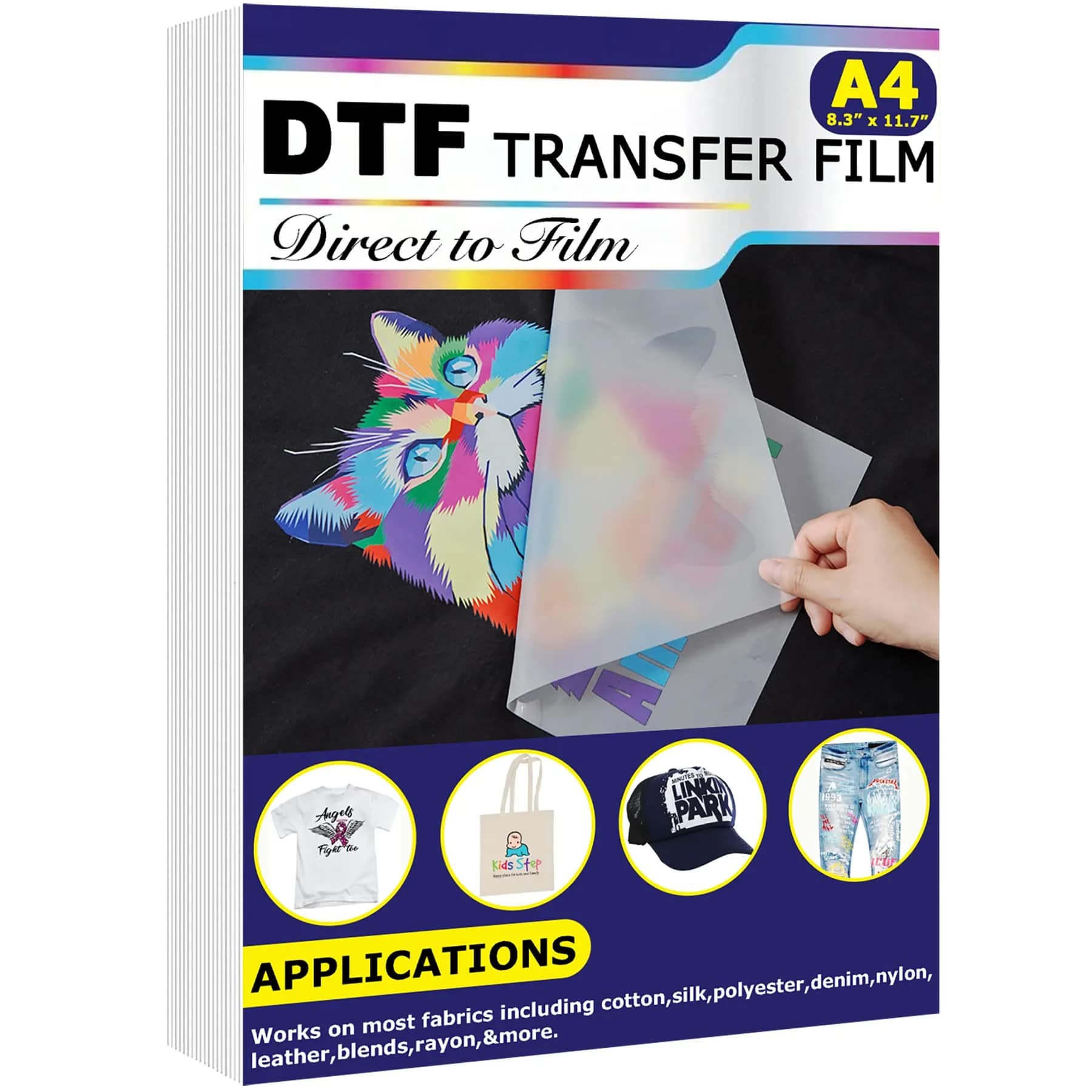 Agromusk DTF Transfer Film 8.3" x 11.7" | Easy Fabric Printing (70-120 chars) - main product image