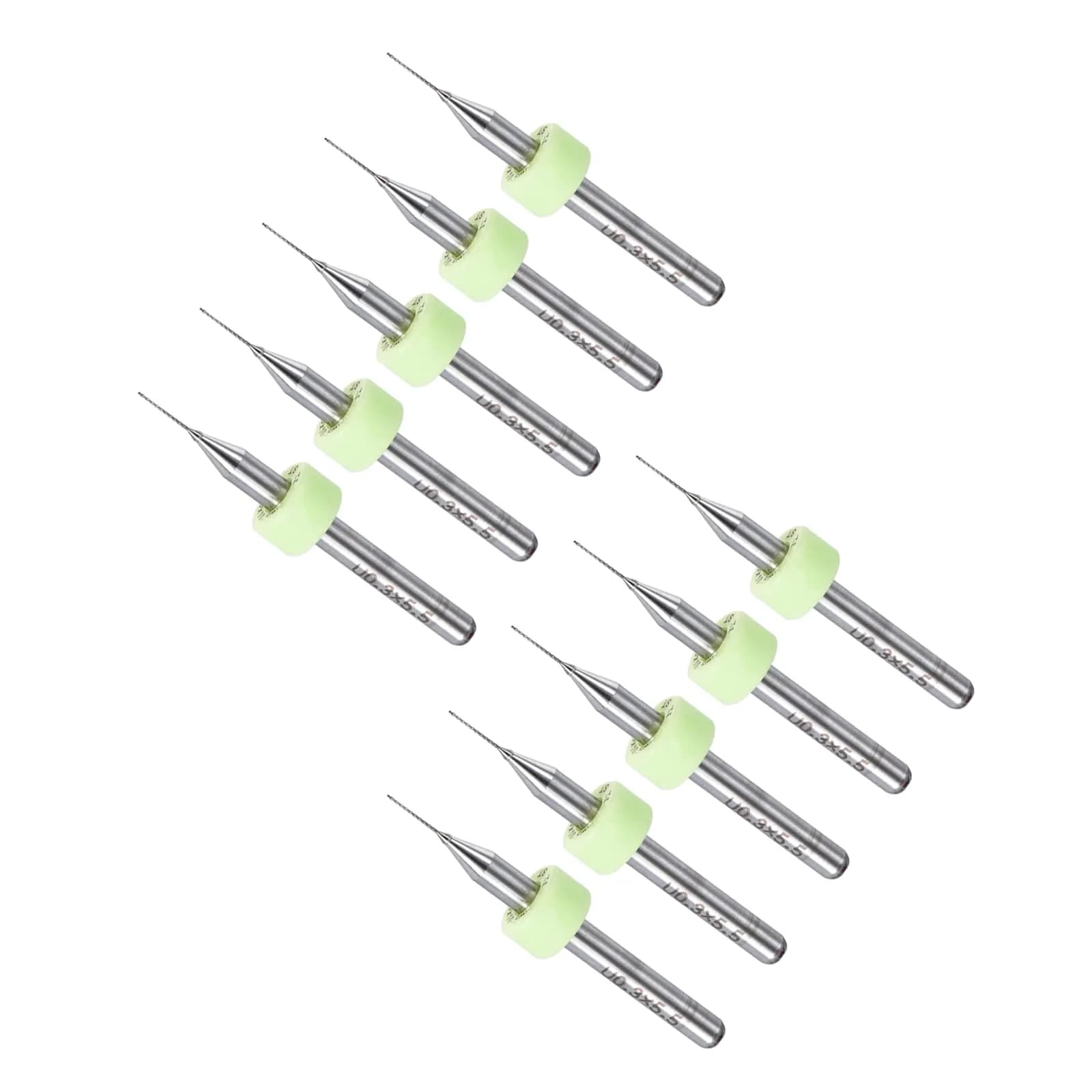 CoCud 0.3mm Micro PCB Drill Bits 38mm (1.5") Length, 1/8" Shank, Tungsten Carbide Twist Drill Bits for CNC & Electronics, 20-Piece Set - main product image