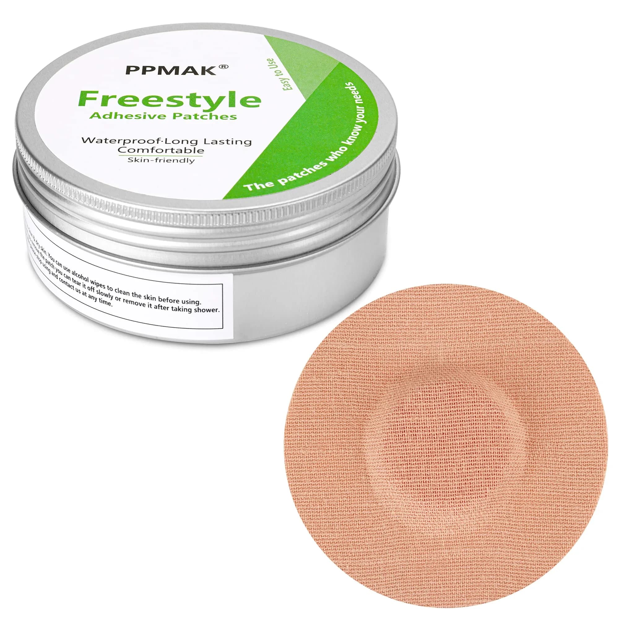 PPMAK Sensor Covers for Libre 2/3 - 40 PCS Adhesive Patches | Waterproof CGM Tape No Glue On Center - main product image