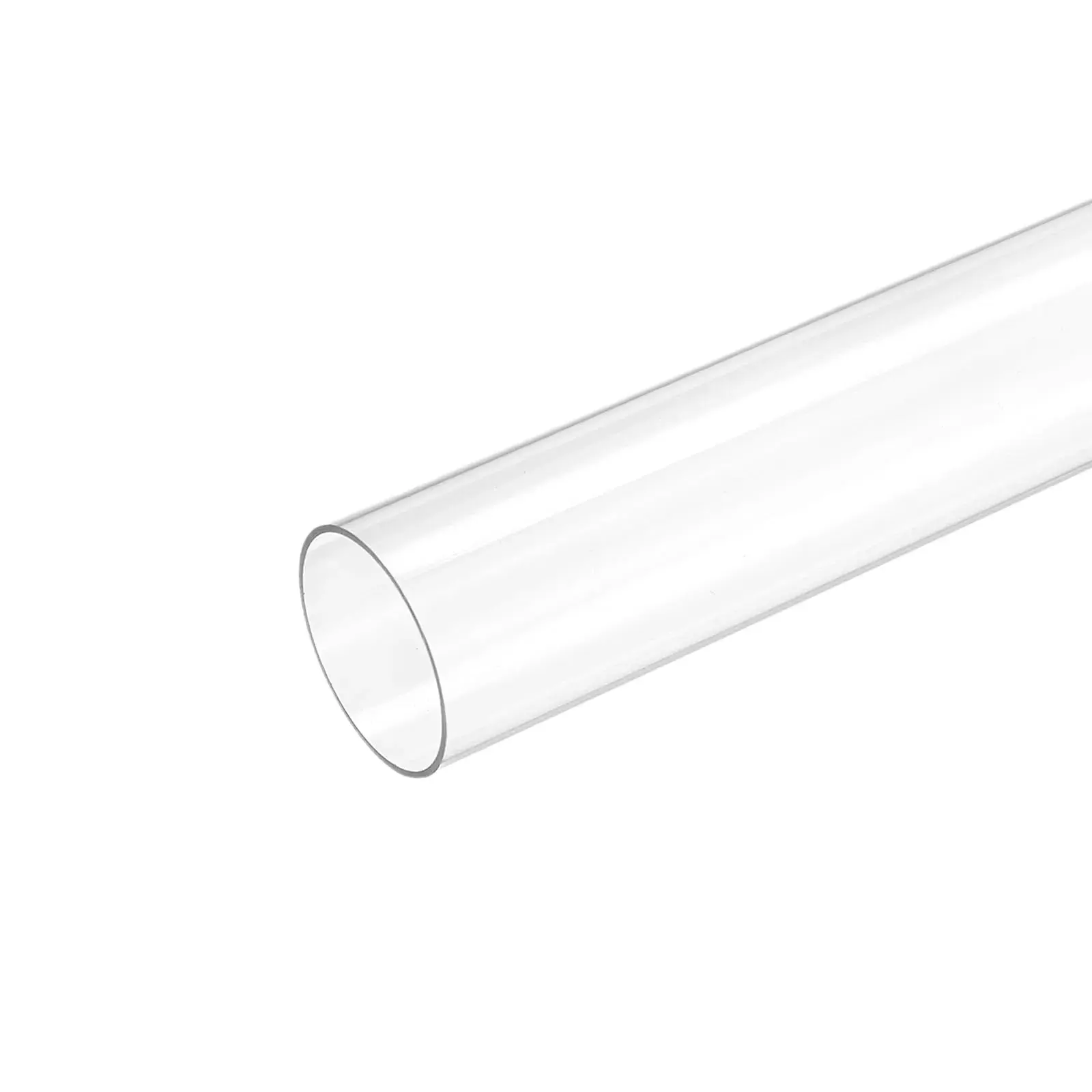 MECCANIXITY Plastic Pipe Rigid Polycarbonate Round Tube Clear 1.5" (37.6mm) ID 1.6" (40mm) OD 14" (350mm) High Impact for Lighting, Models, Water Plumbing
