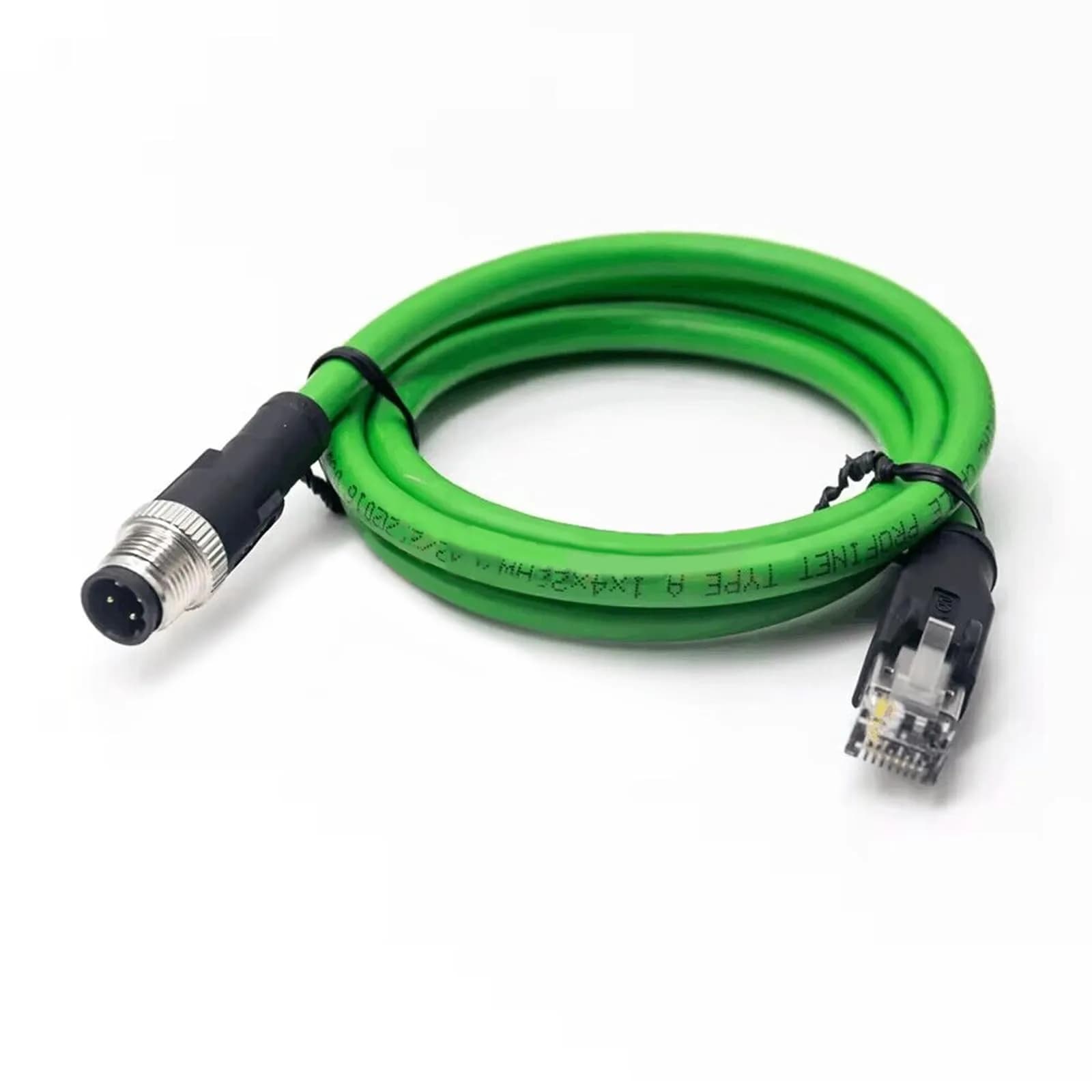 keisnoaja M12 to RJ45 Industrial Ethernet Cable 1m (3.28 ft) | IP67 Waterproof Connector for Automation - main product image