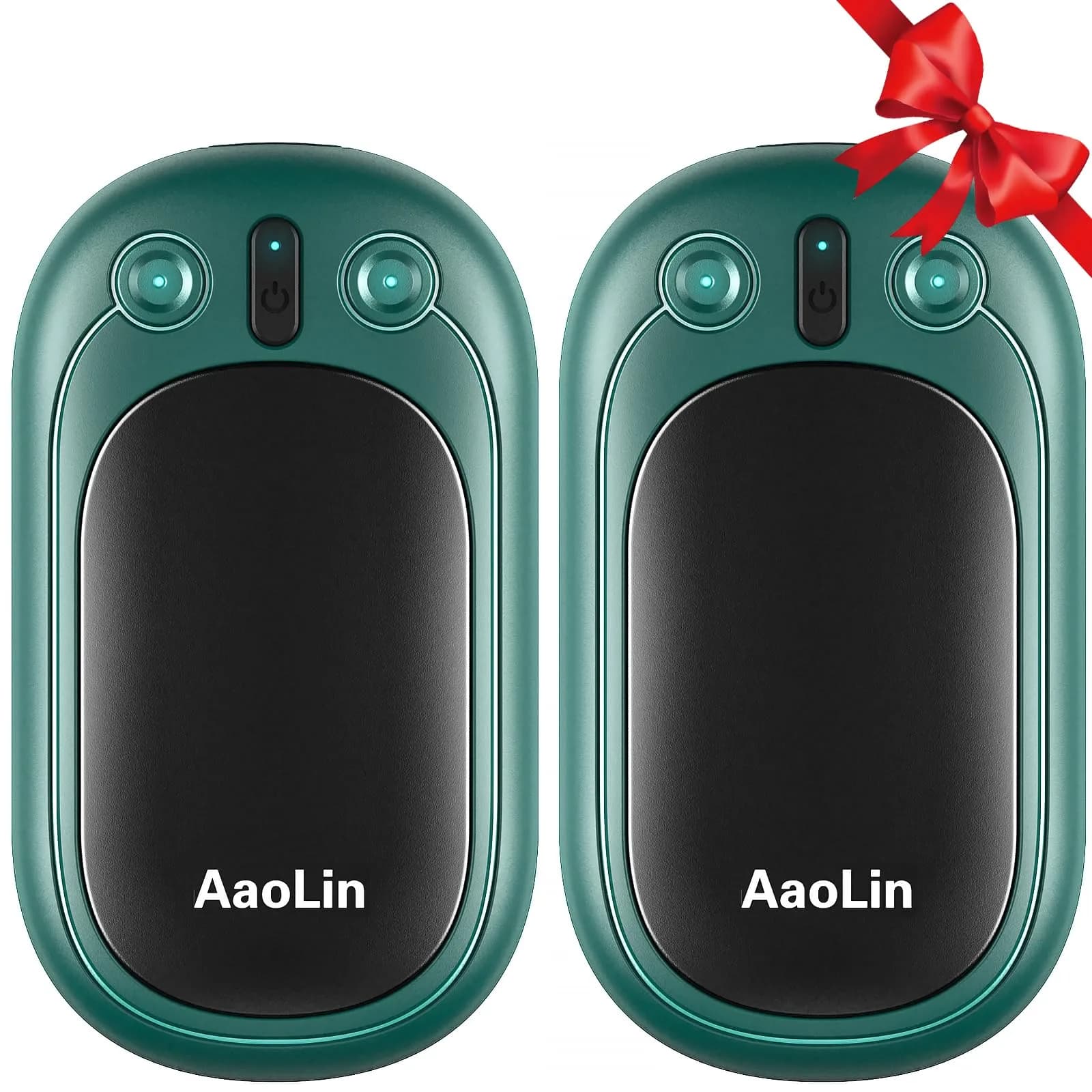 AaoLin Rechargeable Hand Warmers 2-Pack, 2-in-1 Electric Pocket Heaters, 4000mAh (7.4Wh) | 12 Hours Long Heating