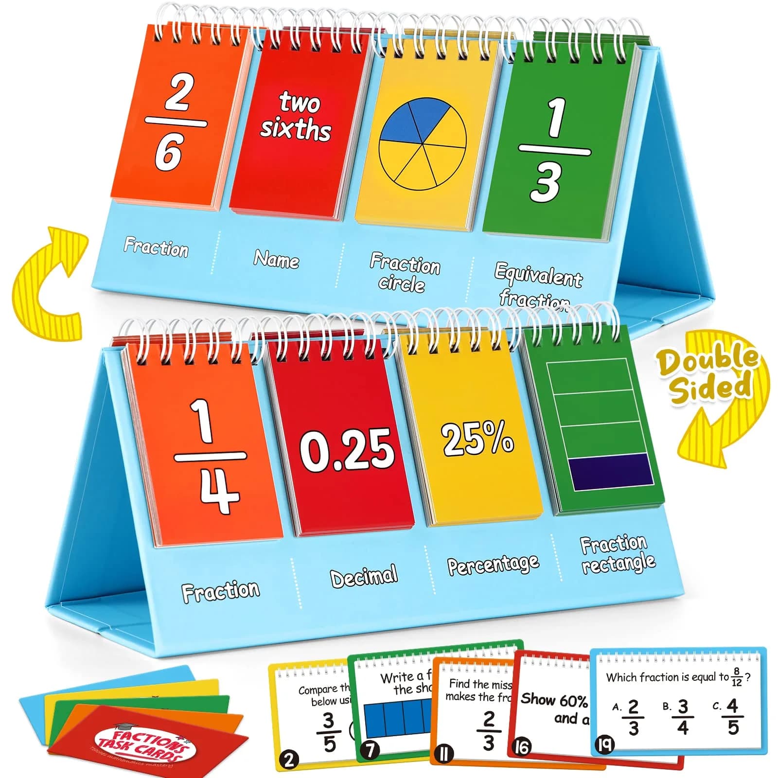 Torlam Fraction Manipulatives for Elementary School | Math Circles & Percentages, 1st-6th Grade | Kids Homeschool Supplies - main product image
