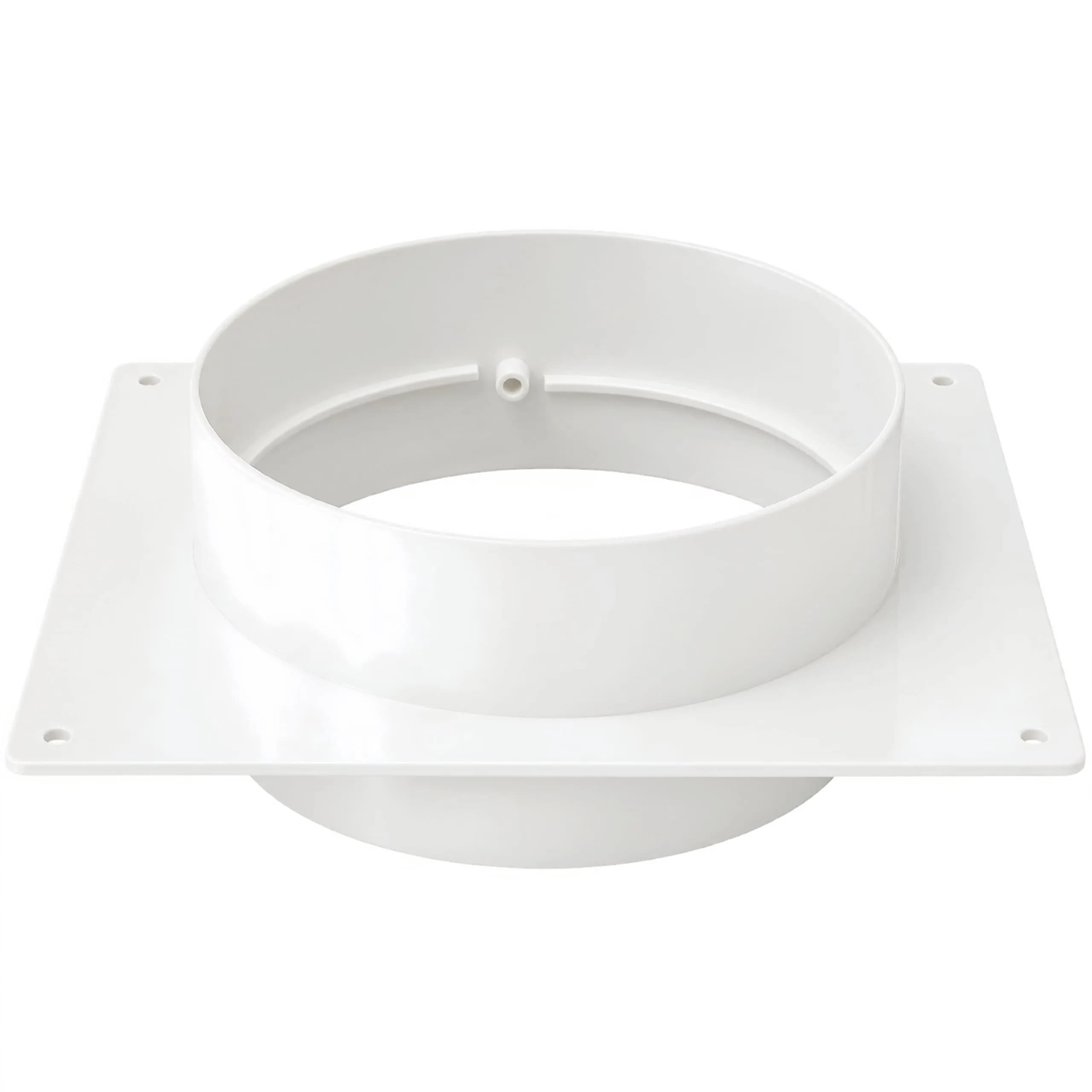 Vent Systems Round 6" Inch White Air Vent Duct Connector Flange | Plastic HVAC Pipe Fitting for Dryer & Ventilation