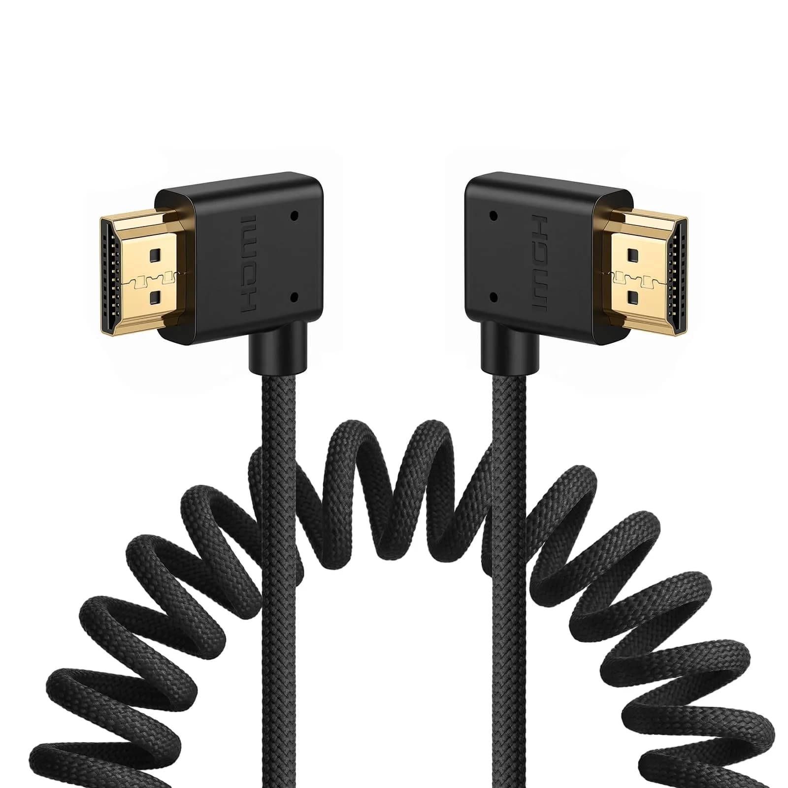 Eonvic 8K HDMI Coiled Cable 1M (3.3ft) | High Speed 2.1 HDMI Male to Male Braided Extender for Cameras, Monitors, Consoles - main product image