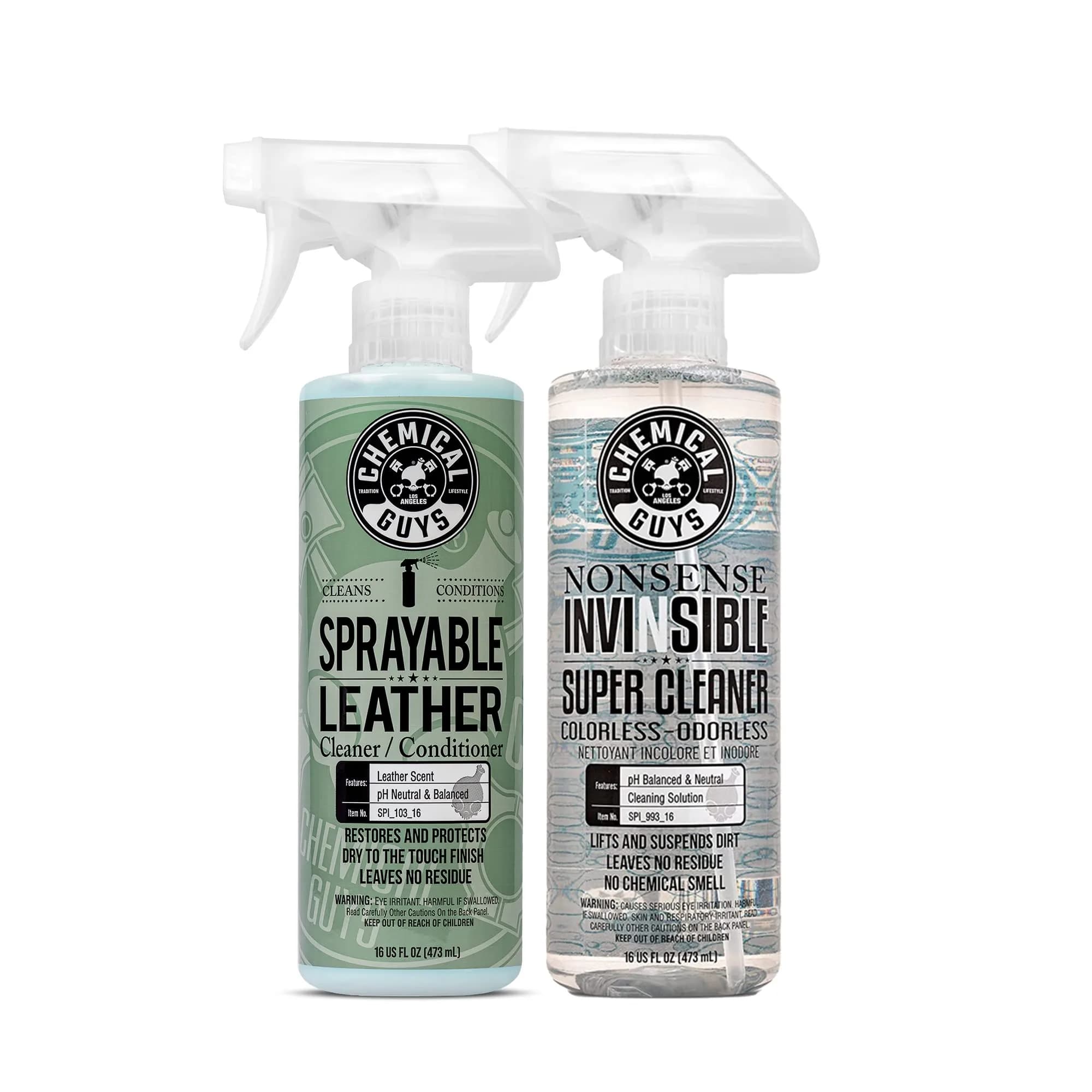 Chemical Guys Sprayable Leather Cleaner and Conditioner with Nonsense All Surface Cleaner, 473ml (16 fl oz) | pH Balanced Formula - main product image