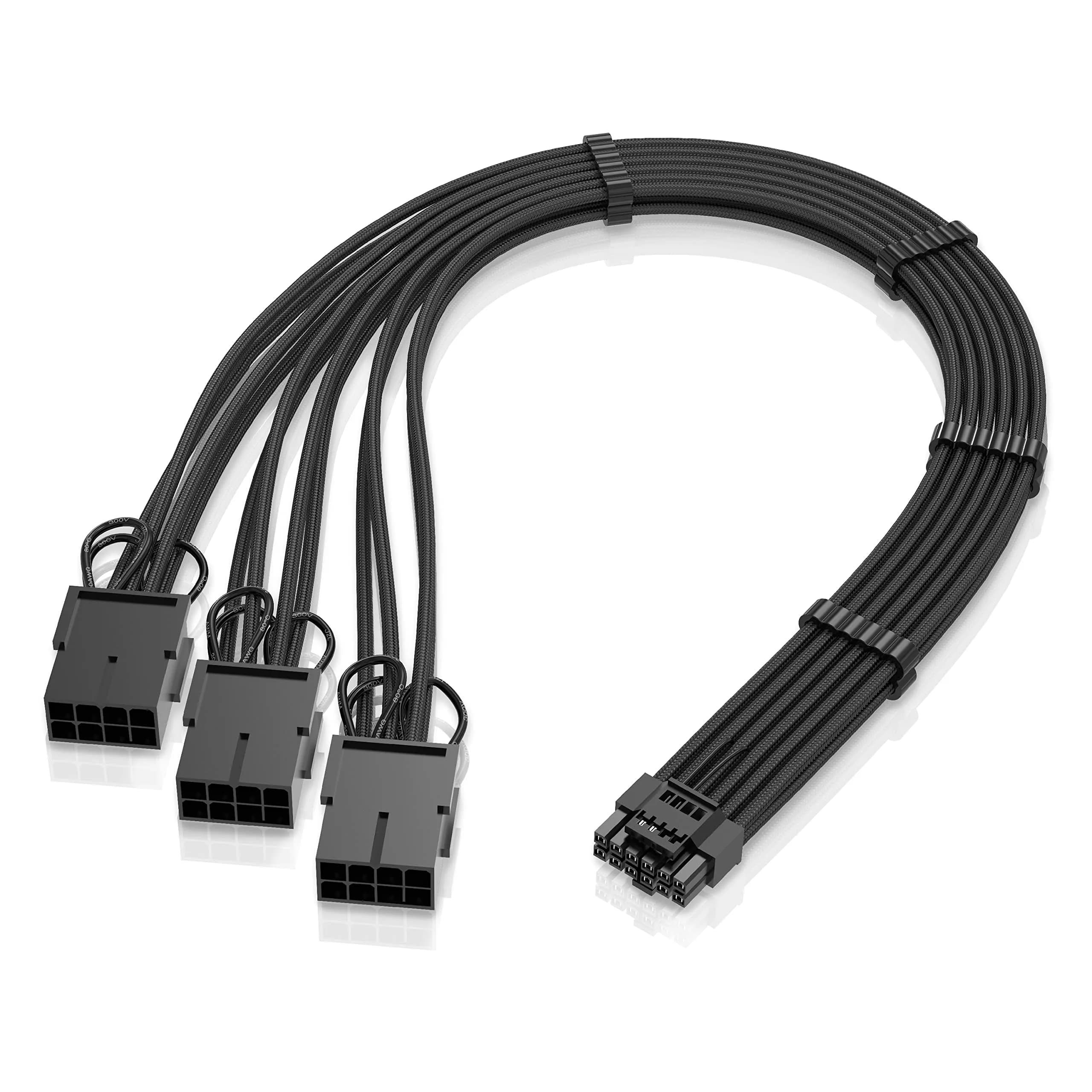 EZDIY-FAB Black 30.48 cm (1 ft) 12VHPWR PCIe 5.0 GPU Extension Cable | Stable Power for RTX 40 Series - main product image