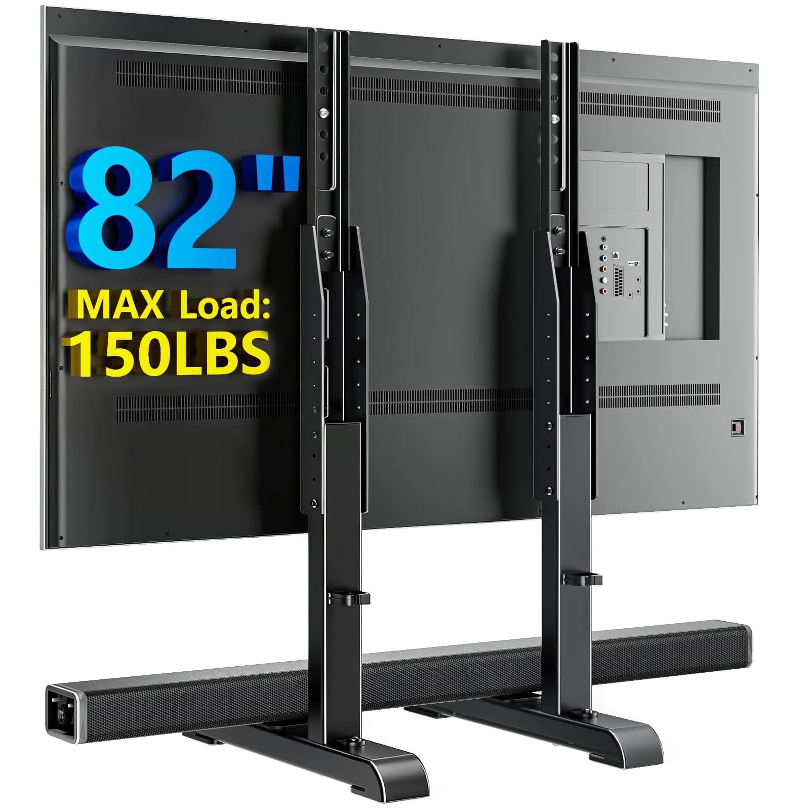 AX WABER Universal TV Stand for 24-80 Inch TVs | 7-Level Height Adjustable Tabletop Mount