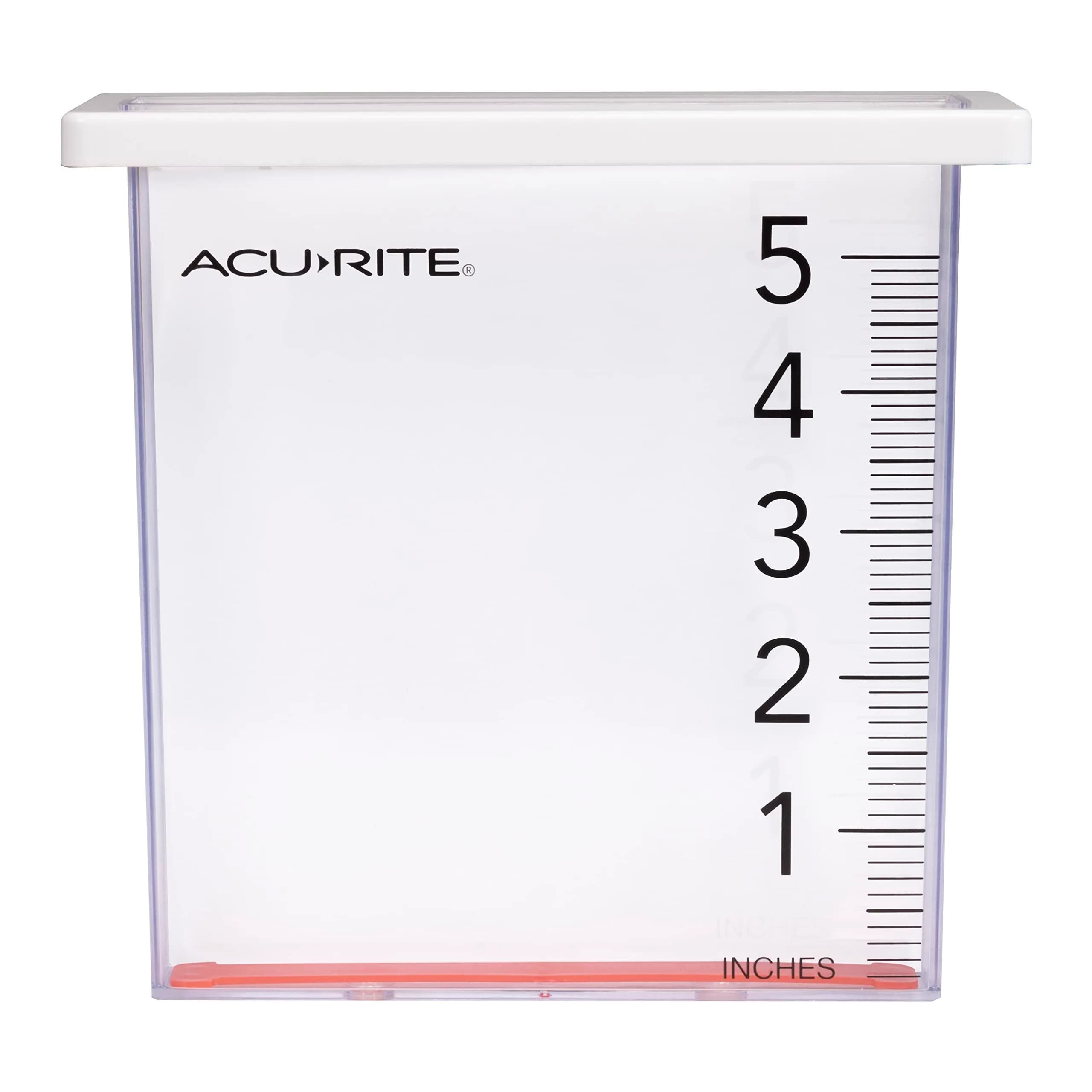 AcuRite Waterfall Rain Gauge with 5-inch Capacity | Clear Acrylic with Floating Red Marker - main product image