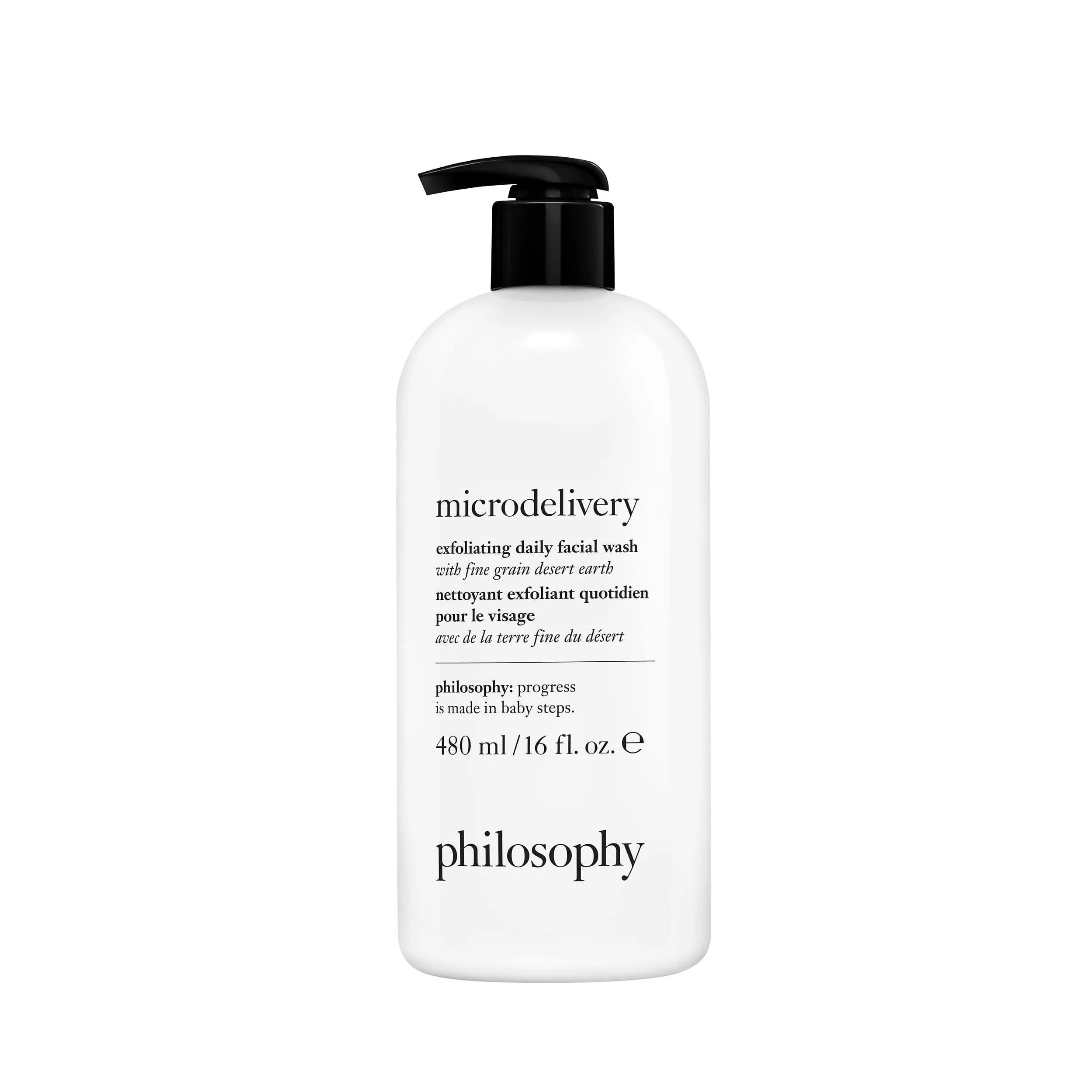 philosophy microdelivery Exfoliating Daily Facial Wash 473ml (16 Fl Oz) | Gentle Amino Acids & Desert Earth - main product image