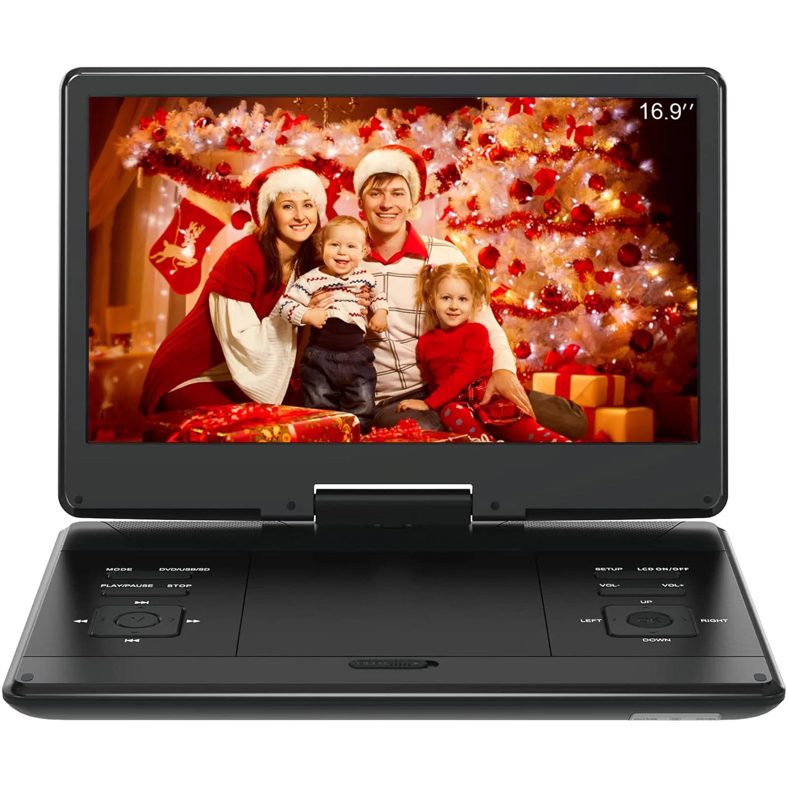 PJGCWB 14.1" HD Portable DVD Player with Swivel Screen & 4-6 Hr Battery | Region Free, Black - main product image