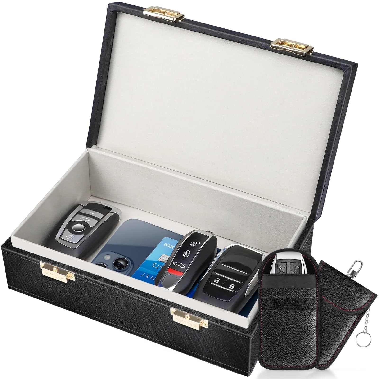 Samfolk Faraday Box & 2 Faraday Bags - 21.4cm x 13.2cm x 7cm (8.42" x 5.19" x 2.76") | Signal Blocking Anti-Theft for Car Keys - main product image