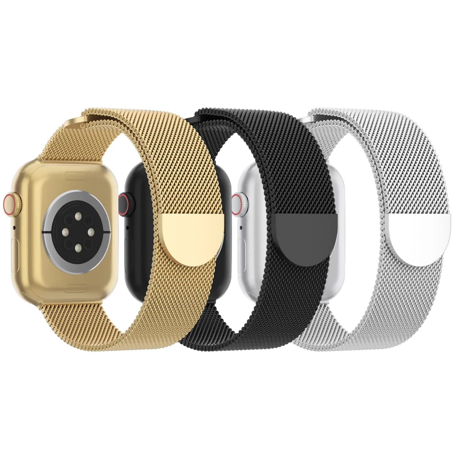 Steezrd Stainless Steel Mesh Magnetic Loop Bands for Apple Watch 38mm 40mm 41mm 42mm 44mm 45mm 49mm | Magnetic, Adjustable, Durable