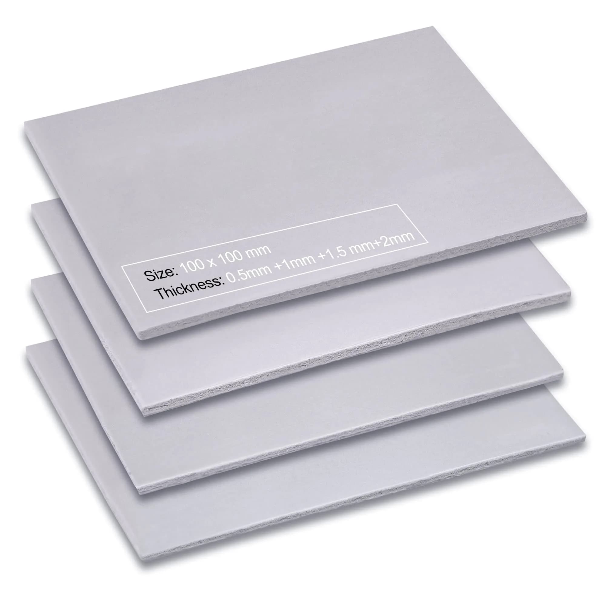 Aairhut 4 Pack 13 W/m.K Thermal Pads 100x100mm | Silicone Cooling Heat Resistance for PC & Consoles