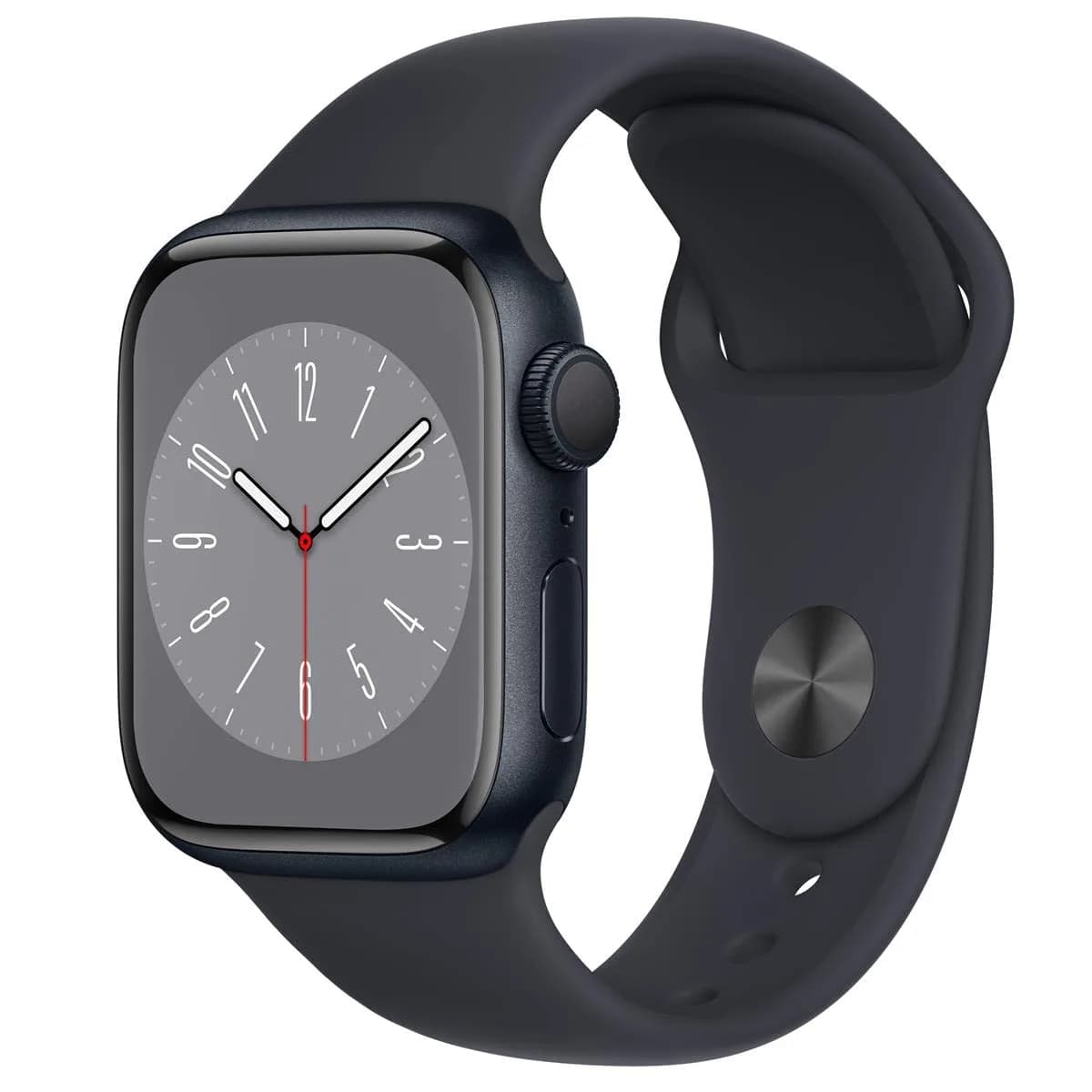 Apple Watch Series 8 GPS 41mm Midnight Aluminum Case Midnight Sport Band M/L | Essential Health & Safety Companion - main product image