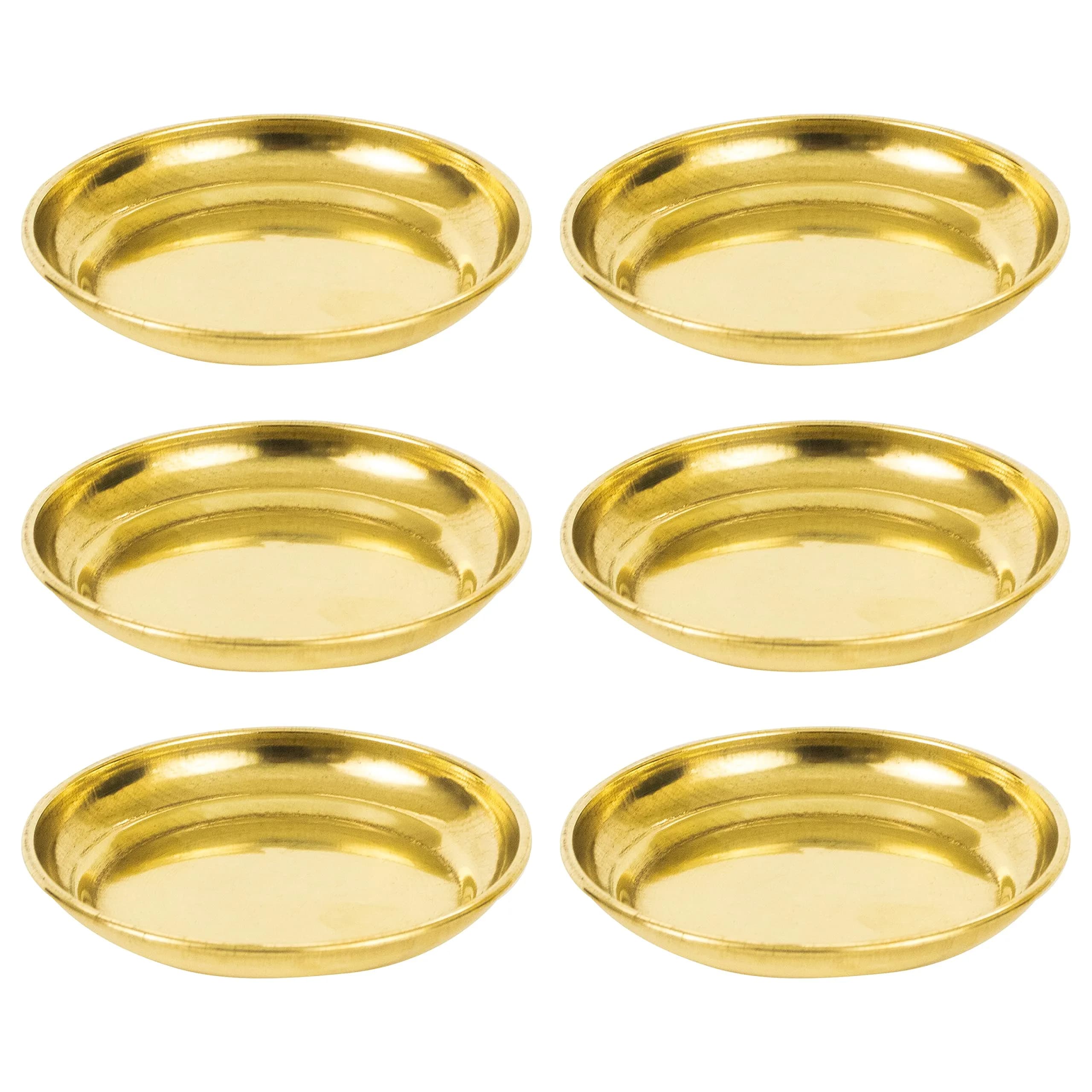 Spillbox Traditional Brass Diya for Puja | Small Pooja Plate 9.5cm (3.7in) | Authentic Indian Pooja Item