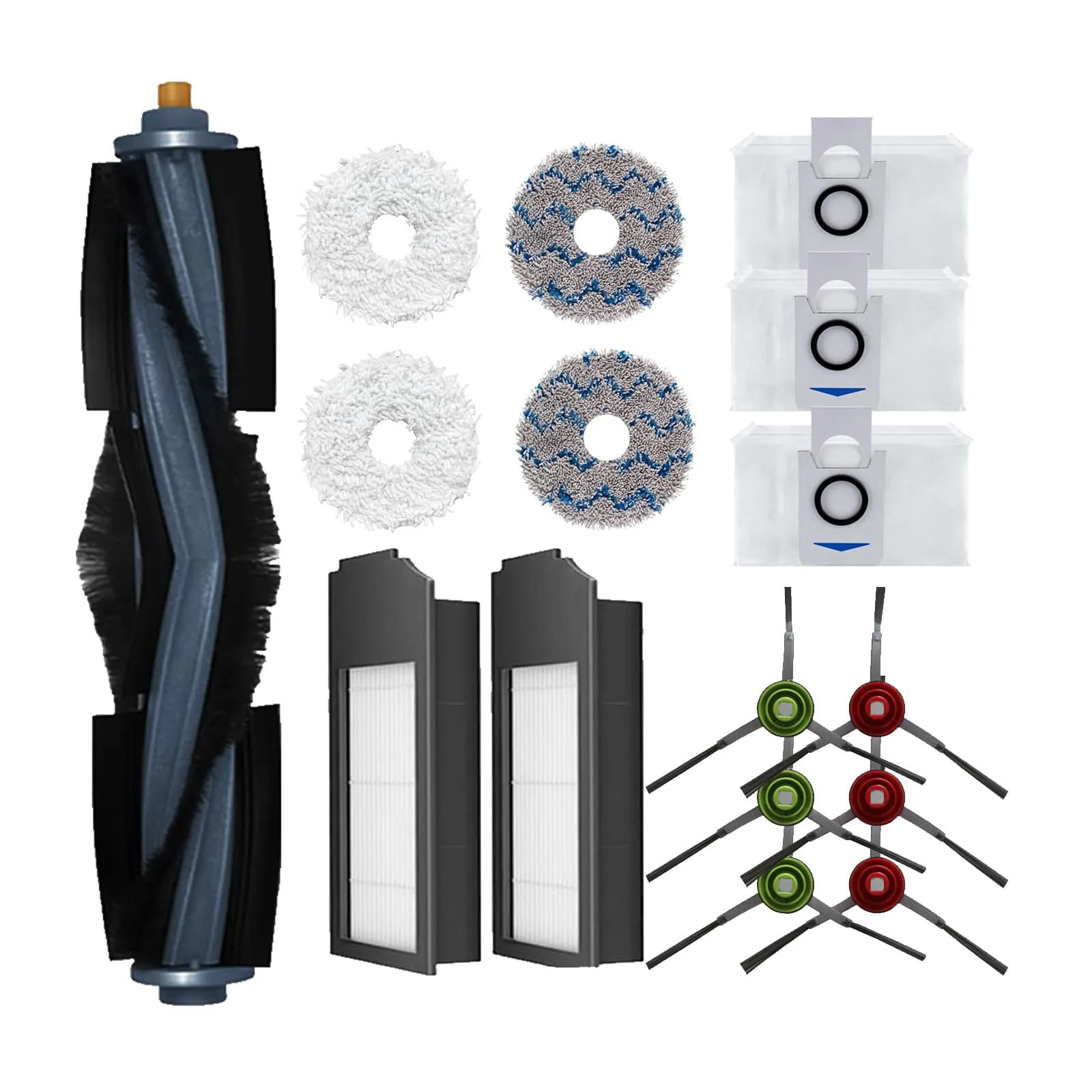 ZYBULSHJT 16 Pcs Vacuum Cleaner Accessories Set for ECOVACS DEEBOT X1 Omni/TURBO | Roller Brush, Side Brushes, HEPA Filters, Mop Cloths, Dust Bags - main product image