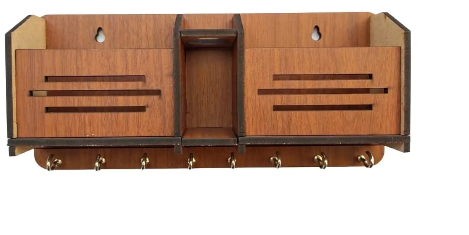 My Dream Carts Wooden Key Holder with Mobile Stand 24cm (9.4in) | Organizer for Home & Office Decor - main product image