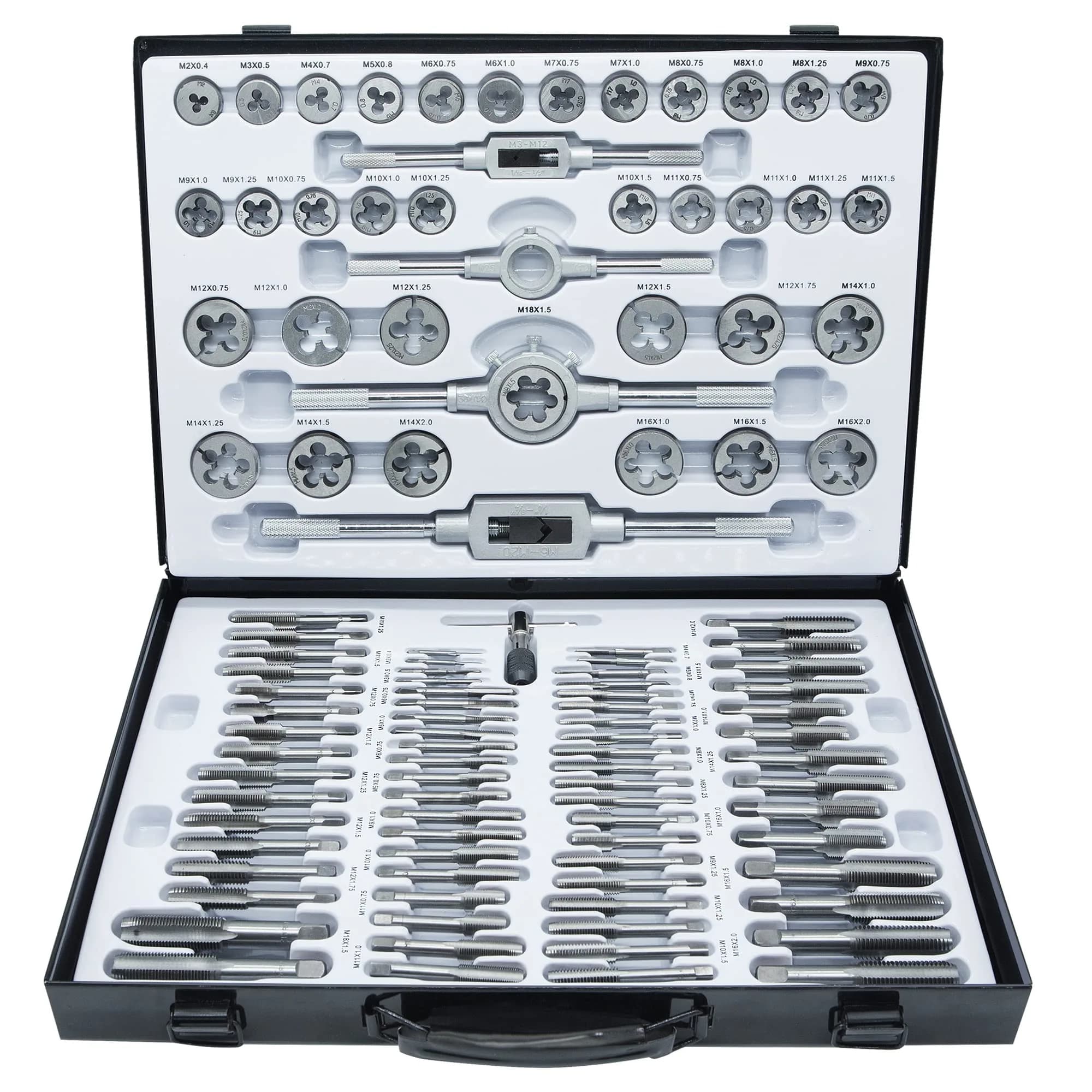 GMTOOLS 110PCS Tap and Die Set, Metric Size M2-M18 | High-Quality Threading Tool with Storage Case - main product image