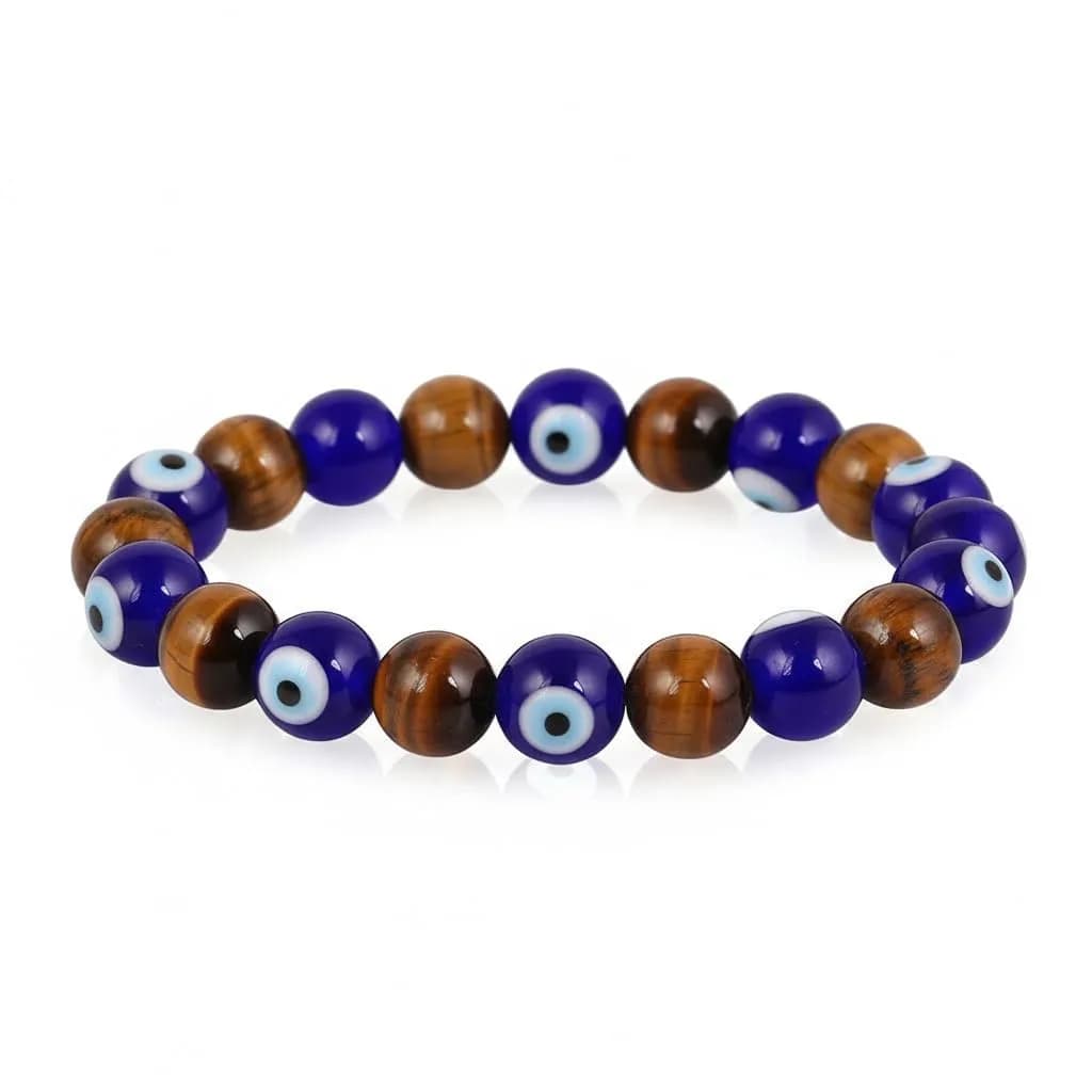 Arihant Gems & Jewels Tiger Eye Evil Eye Healing Bracelet 5 cm (2 inches) | Authentic Gemstone Protection - main product image