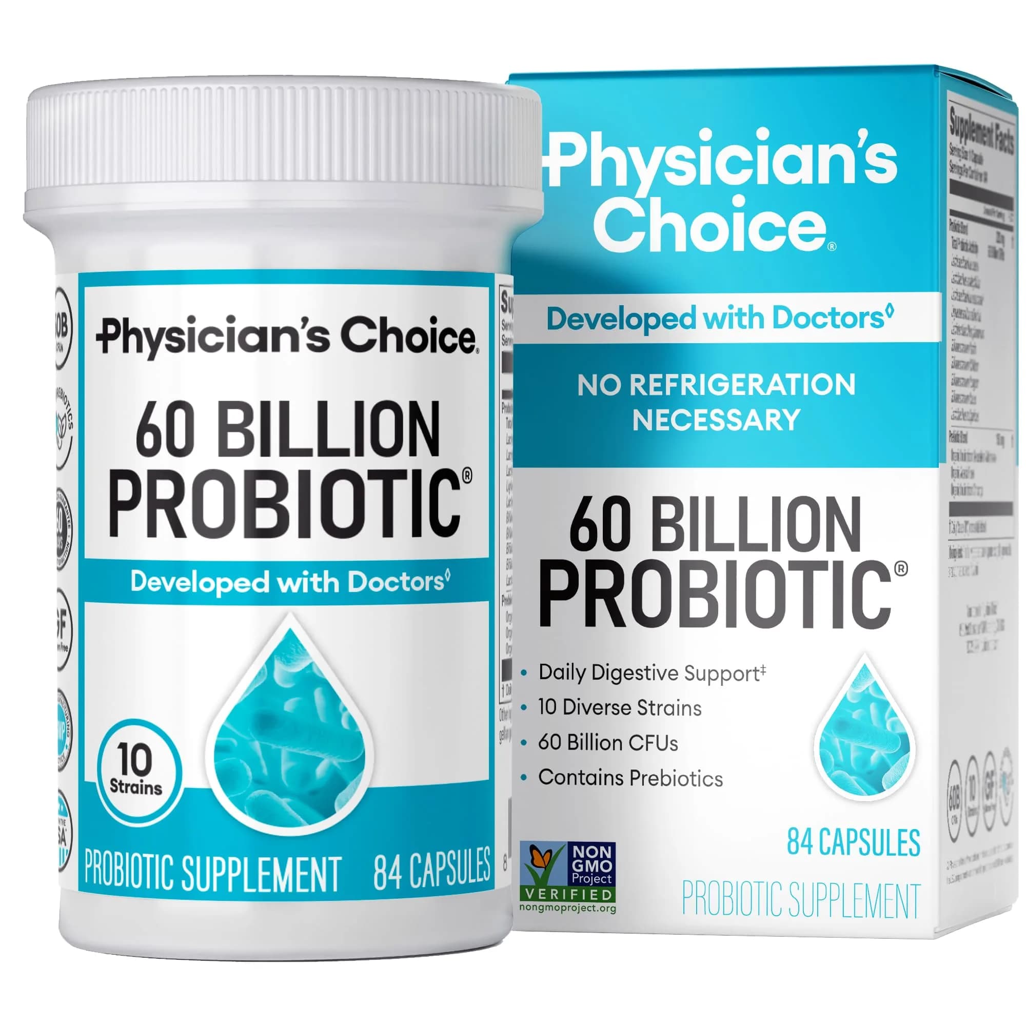 Physician's CHOICE Probiotics 60 Billion CFU (84 Count) | Supports Gut Health & Digestion - main product image