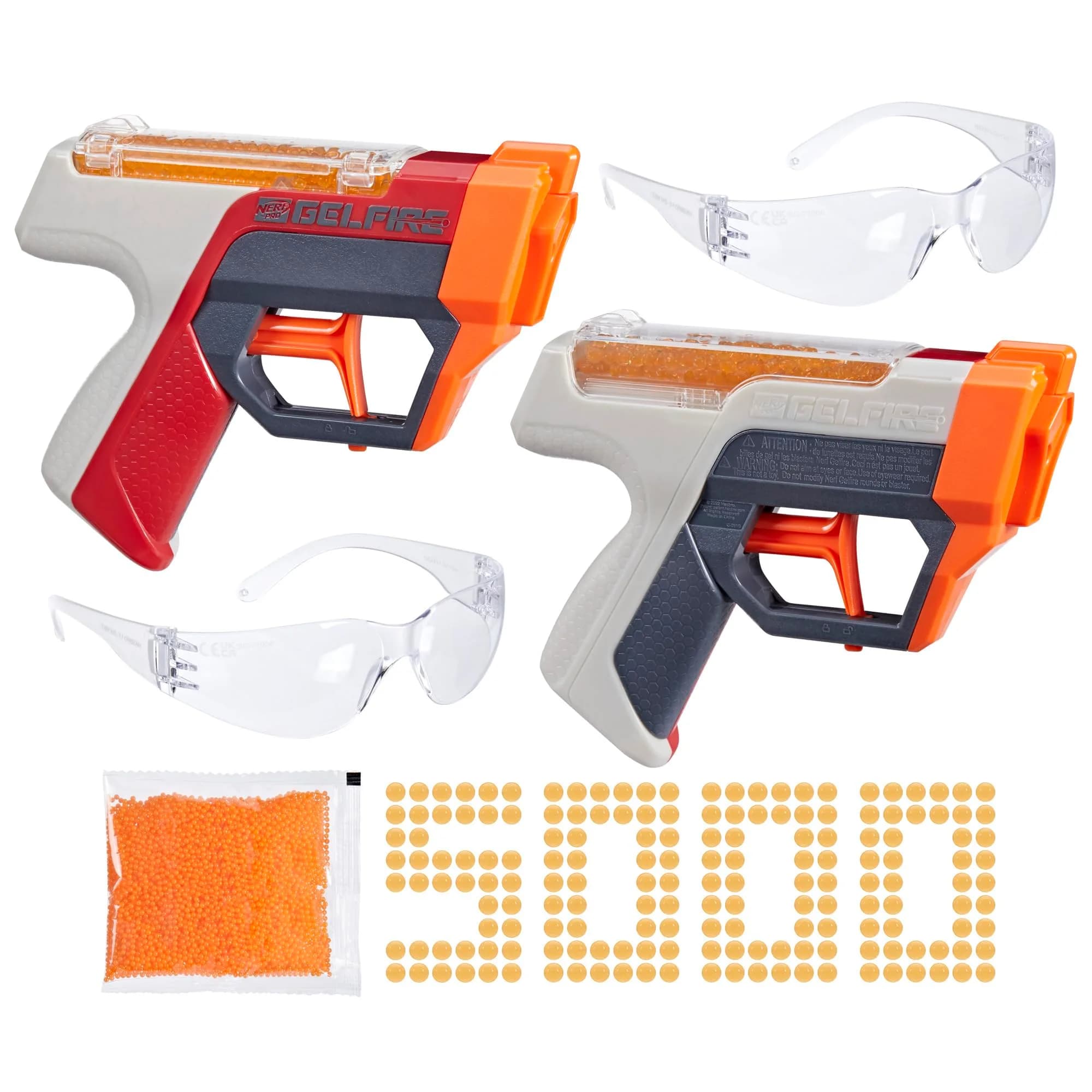Nerf Pro Gelfire Dual Wield Pack Blasters with 5000 Gelfire Rounds & Eyewear | Ages 14+ - main product image