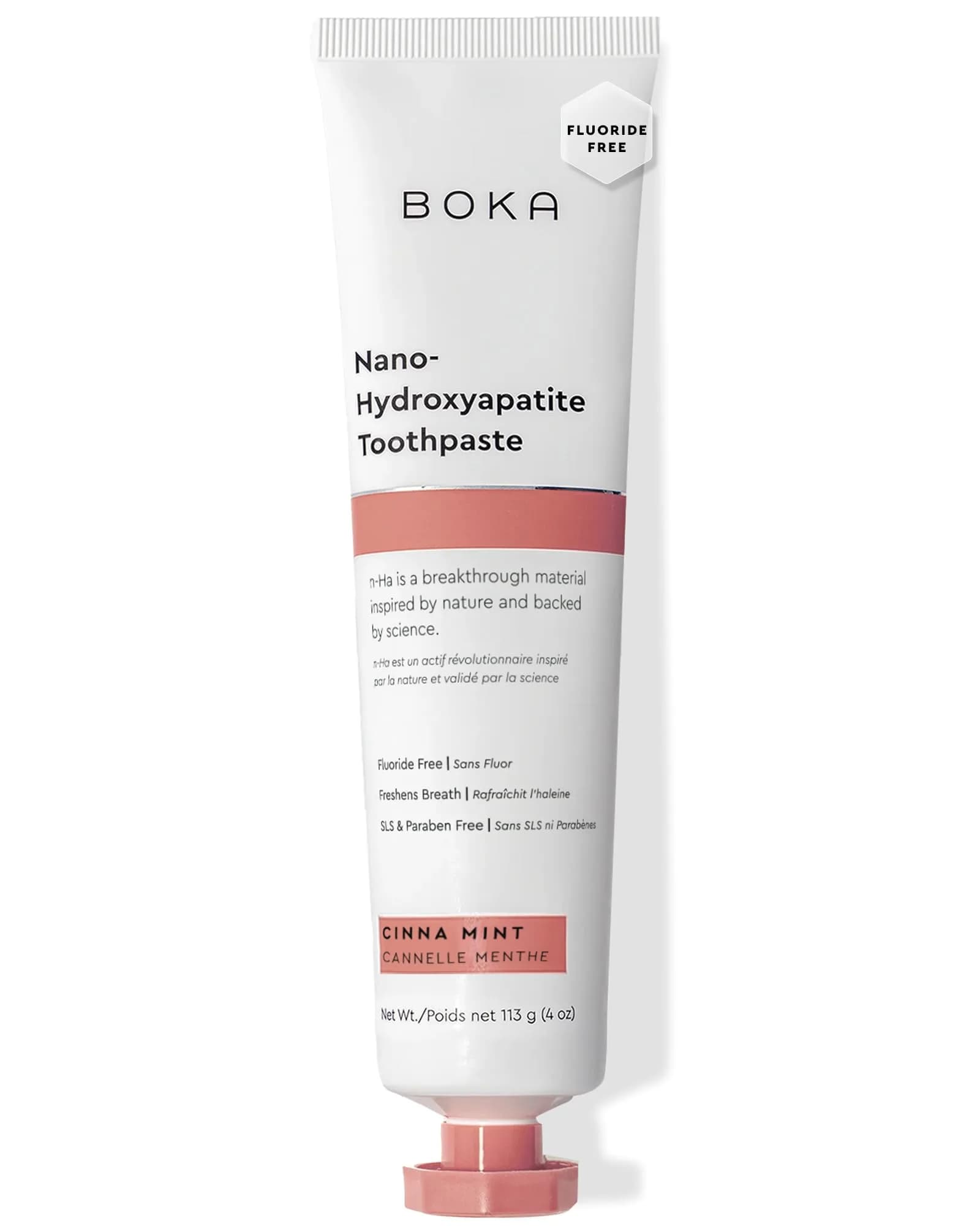 Boka Cinnamon Mint Fluoride-Free Toothpaste with Nano Hydroxyapatite, 120ml (4 Fl Oz) | Enamel Care for Sensitive Teeth - main product image