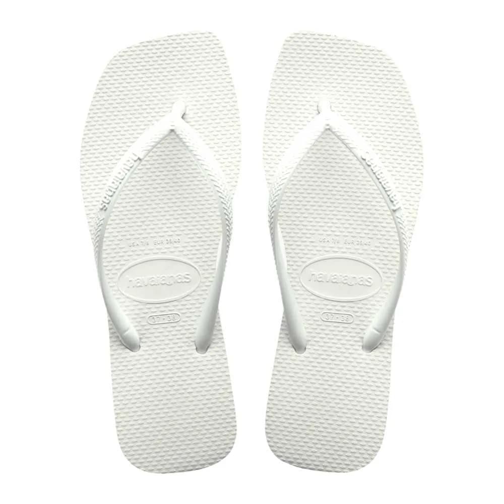 Havaianas Slim Square Flip Flops White Women's 5-6 US | Beach-Ready Style for India - main product image