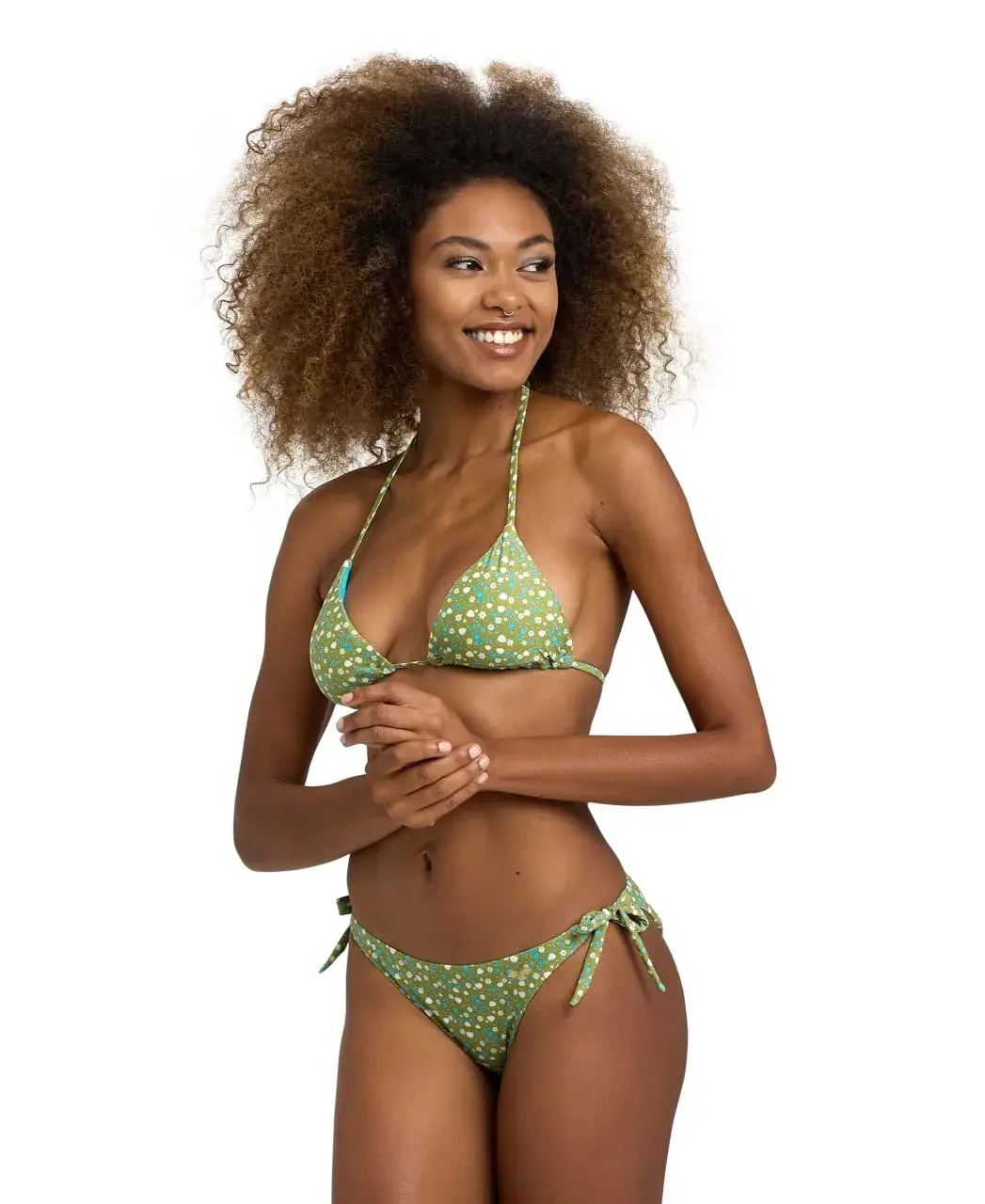 ARENA Women's Standard Bikini Set Two Piece Swimsuit, Olive Multi | Quick-Drying Recycled Fabric (70-120 chars)