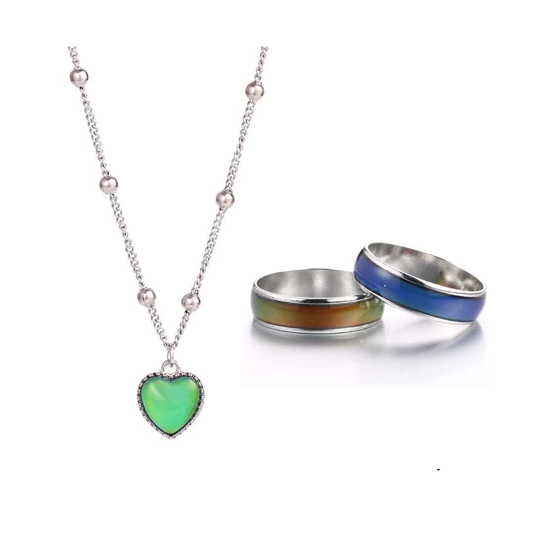 Yocoyee Color Changing Ring & Necklace Set | Mood Emotion Temperature Copper (70-120 chars) - main product image