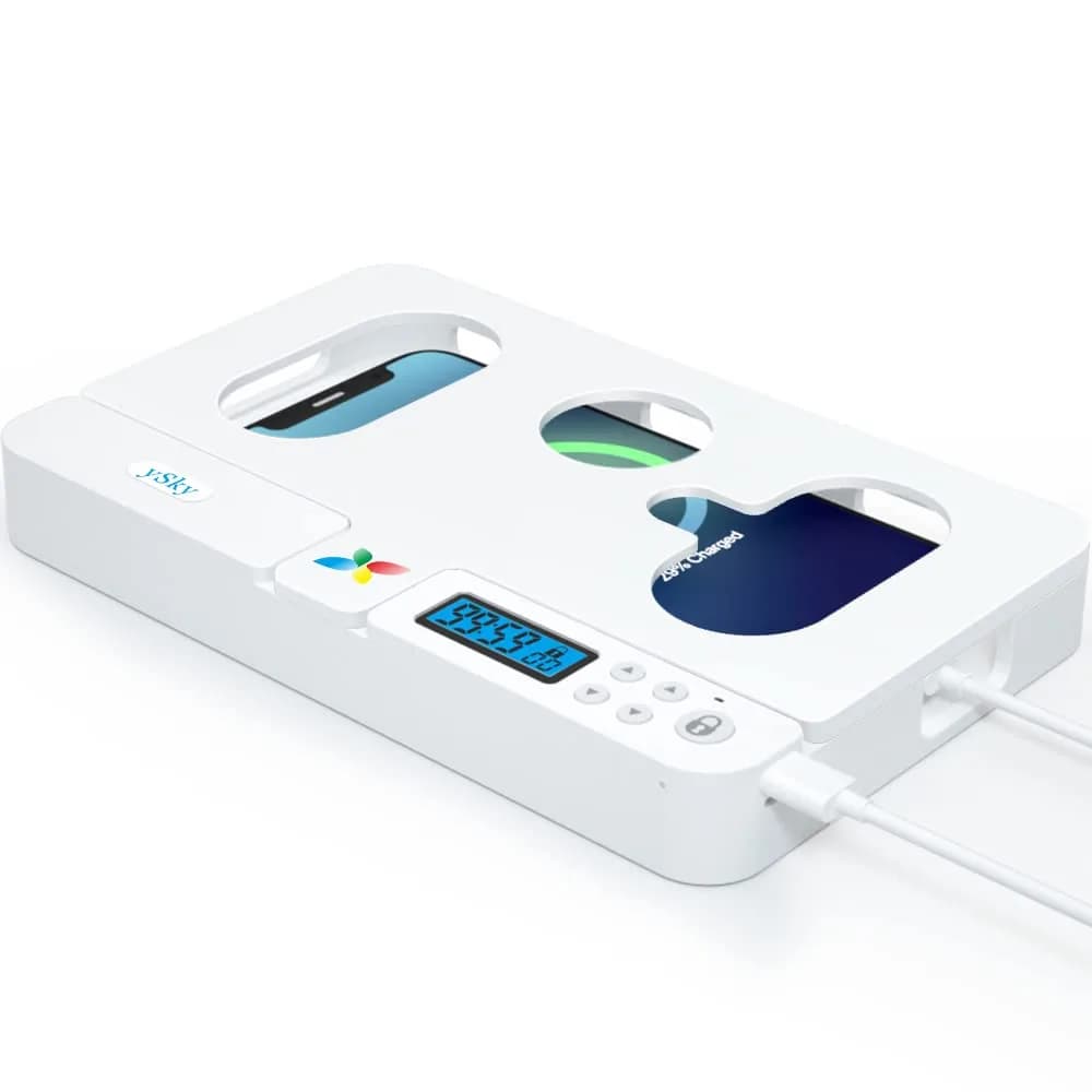 ySky Portable Phone Lock Box with Timer | 19.1cm (7.5in) White - main product image