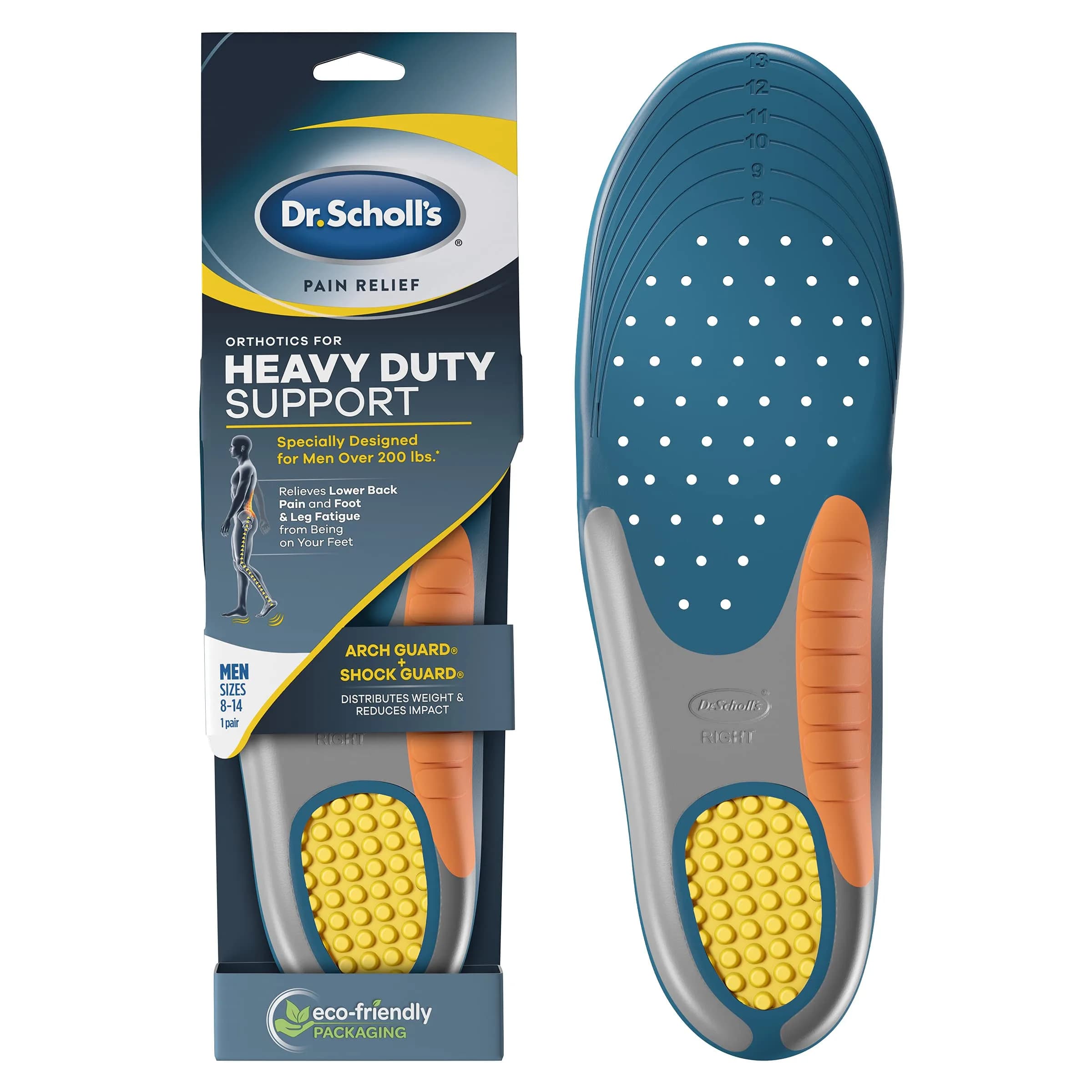 Dr. Scholl's Heavy Duty Support Pain Relief Orthotics for Men 8-14 (2.27 kg / 5.28 lb) | FDA Approved Arch Support Insoles - main product image