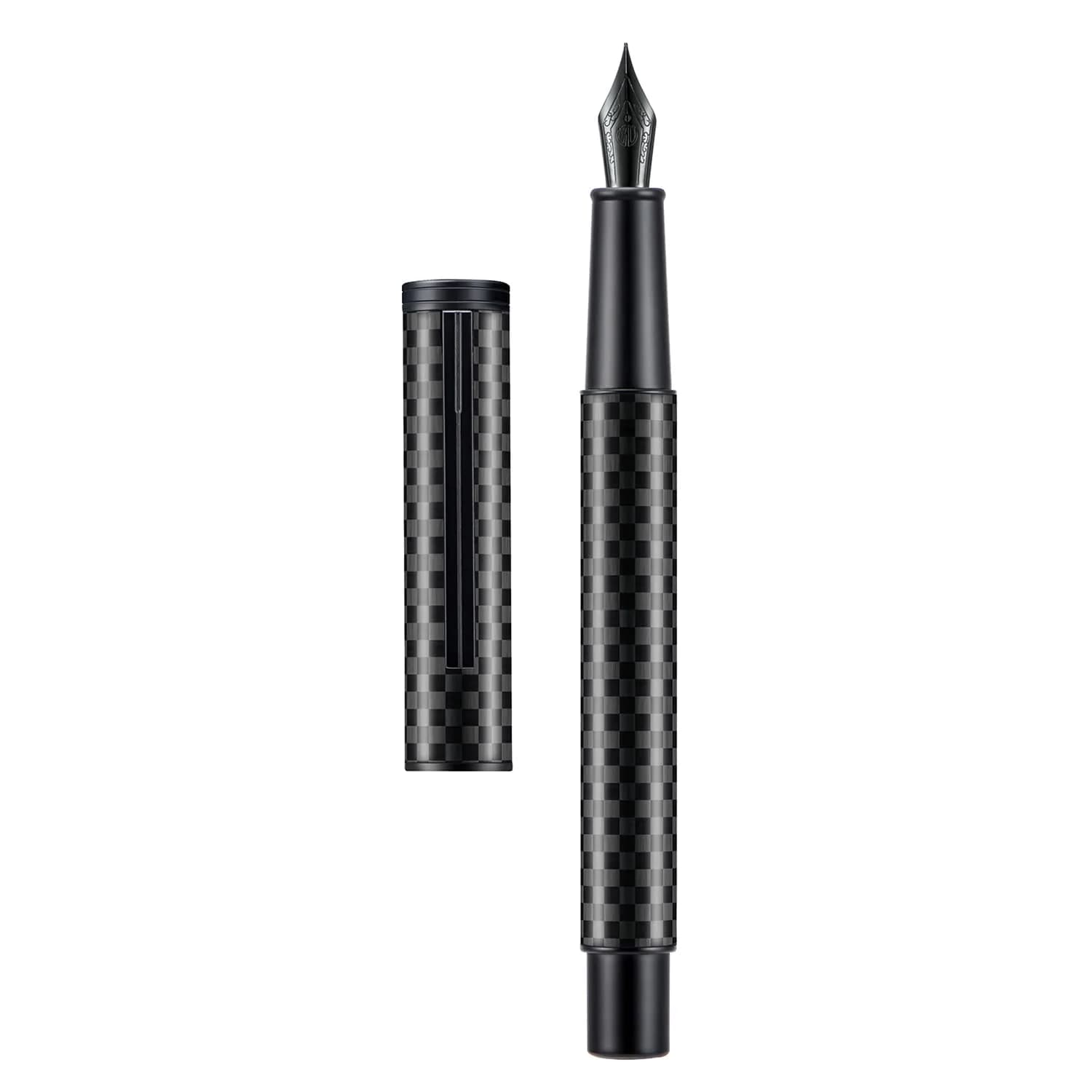 Asvine 1861 Black Forest Carbon Fiber Fountain Pen 13.6cm (5.35in) | Smooth Writing, Metal Case Set - main product image