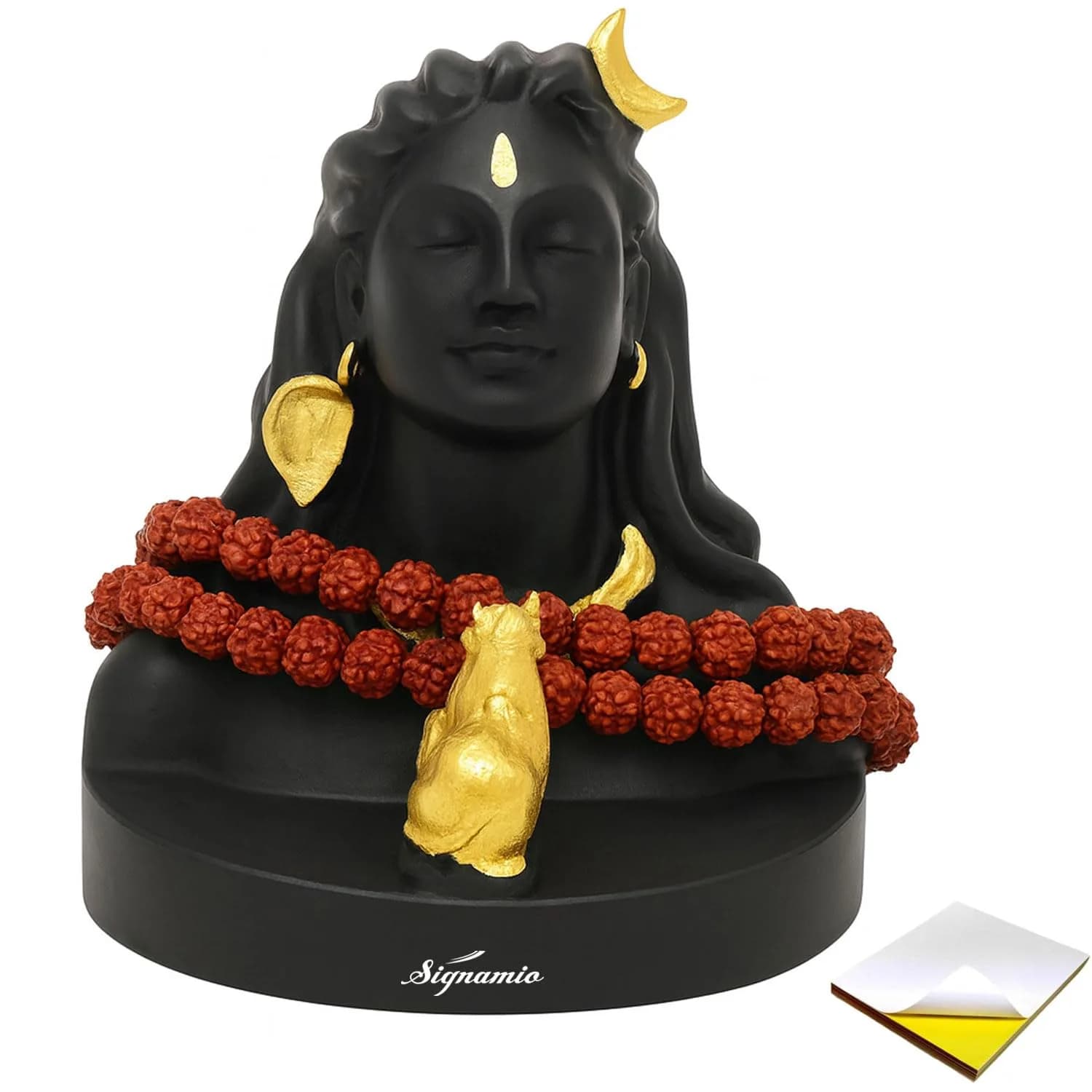 SIGNAMIO Adiyogi Shiva Statue 7.6 cm (3 Inch) Black | Religious Home & Car Decor Figurine - main product image