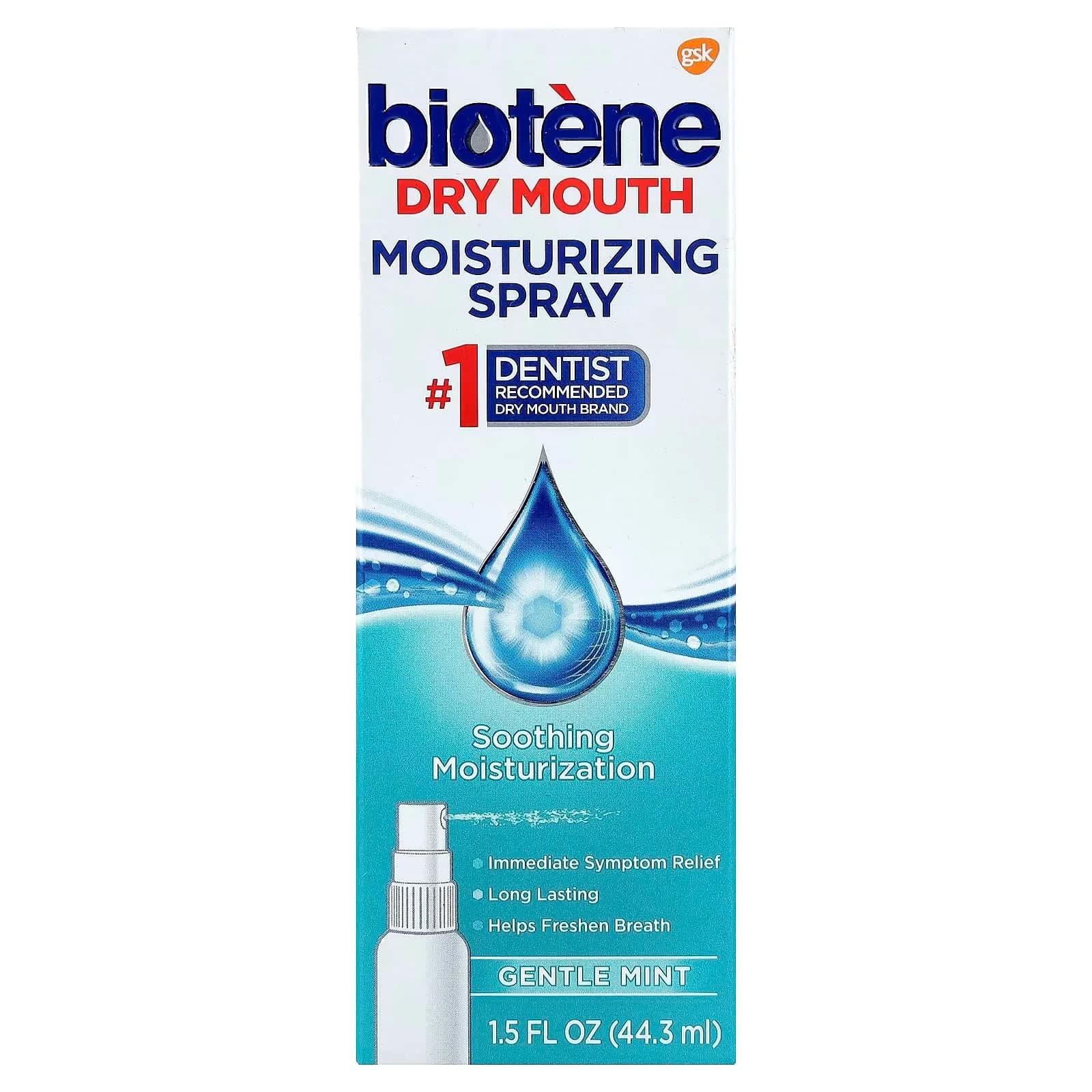 Biotène Gentle Mint Moisturizing Mouth Spray 1.5 Fl Oz (Pack of 3) | Sugar-Free Dry Mouth Relief - main product image