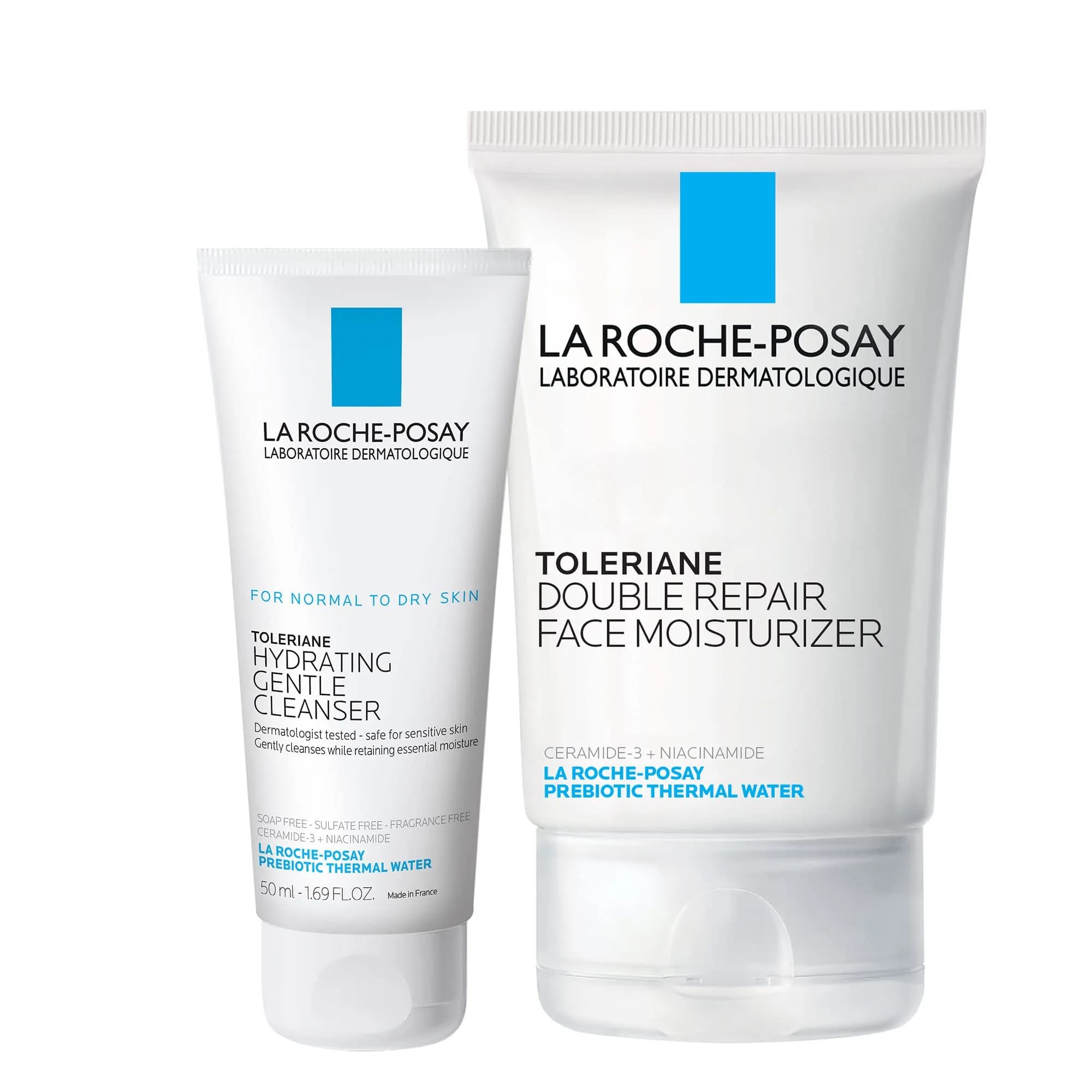 La Roche-Posay Toleriane Double Repair Gentle Skin Care Set, 150ml (5.07 Fl Oz) | Hydrating Cleanser & Moisturizer for Dry Skin - main product image