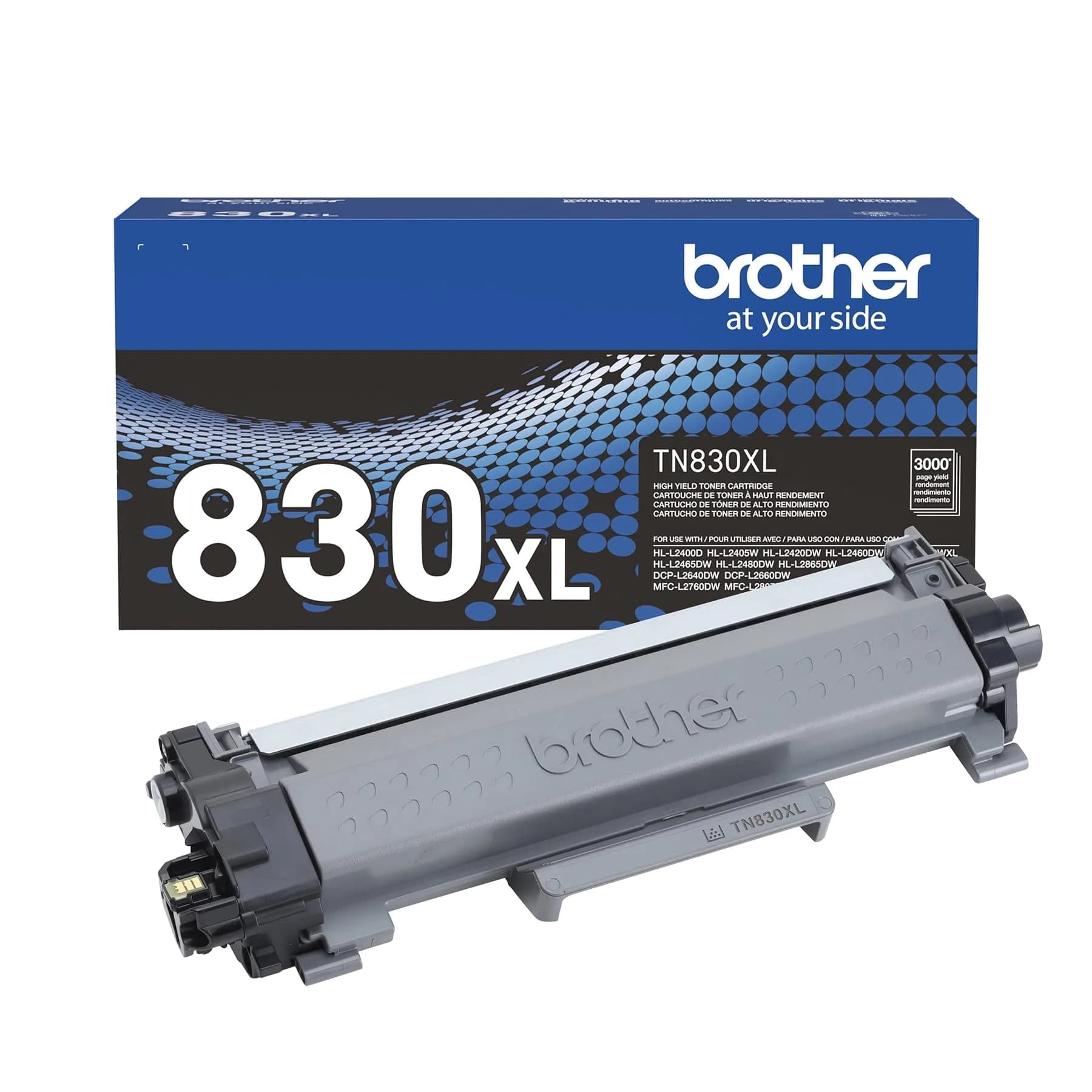 Brother TN830XL Black High Yield Toner Cartridge | Prints up to 3,000 Pages - main product image