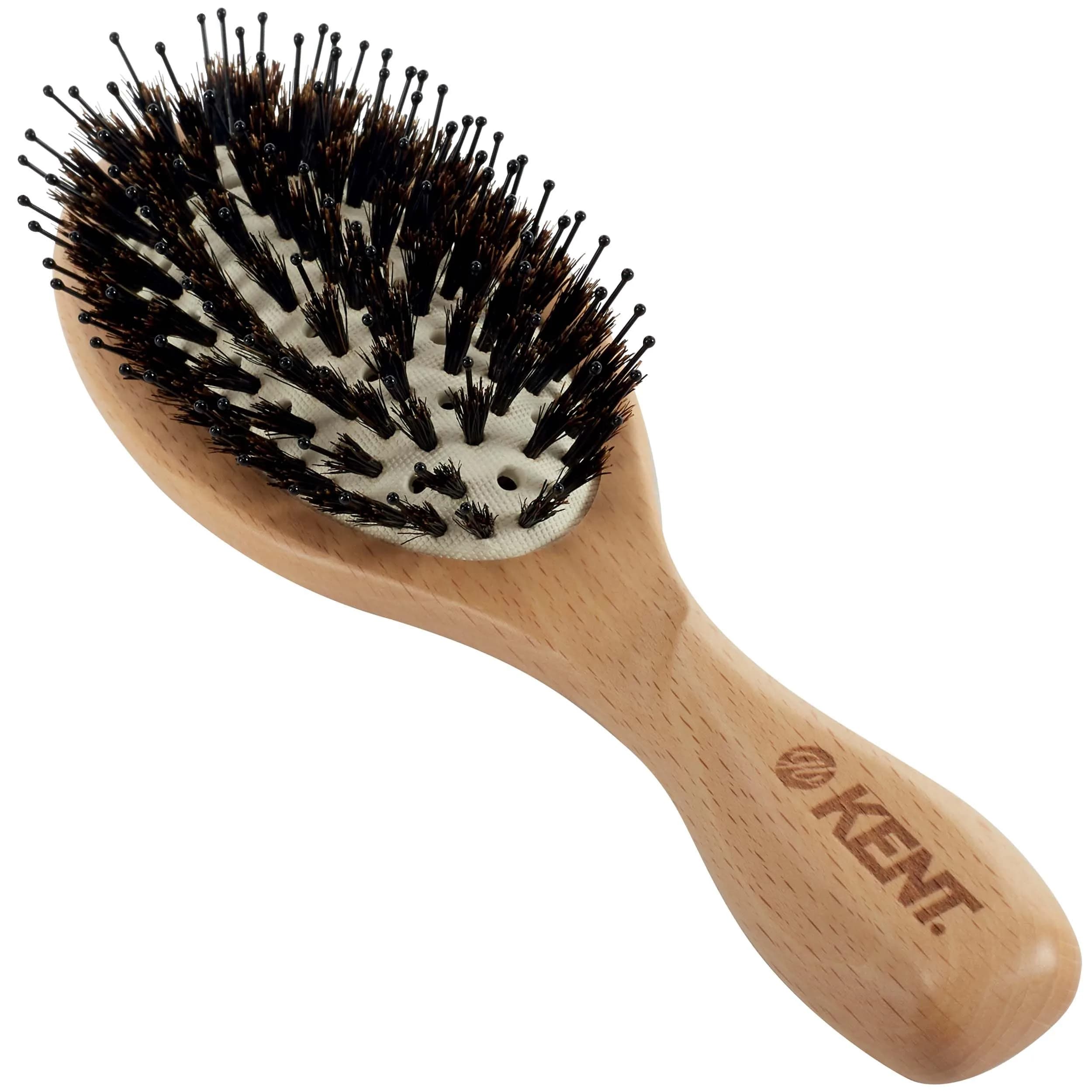 Kent LPF1 Pure Flow Oval Cushion Vented Hair Brush with Boar Bristle & Nylon Bristle, 21.9cm (8.62in) | Blowdry Detangle Volume Curls - main product image