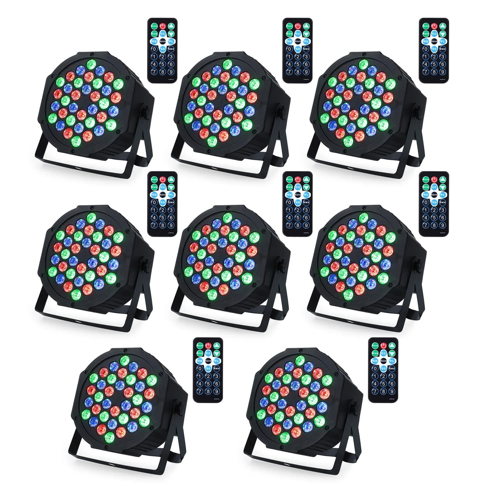 Litake DJ Par Lights, RGB 36 LED Stage Lights Sound Activated,Remote & DMX Controlled, 8 Pack | RGB 36 LEDs for Party & Events - main product image