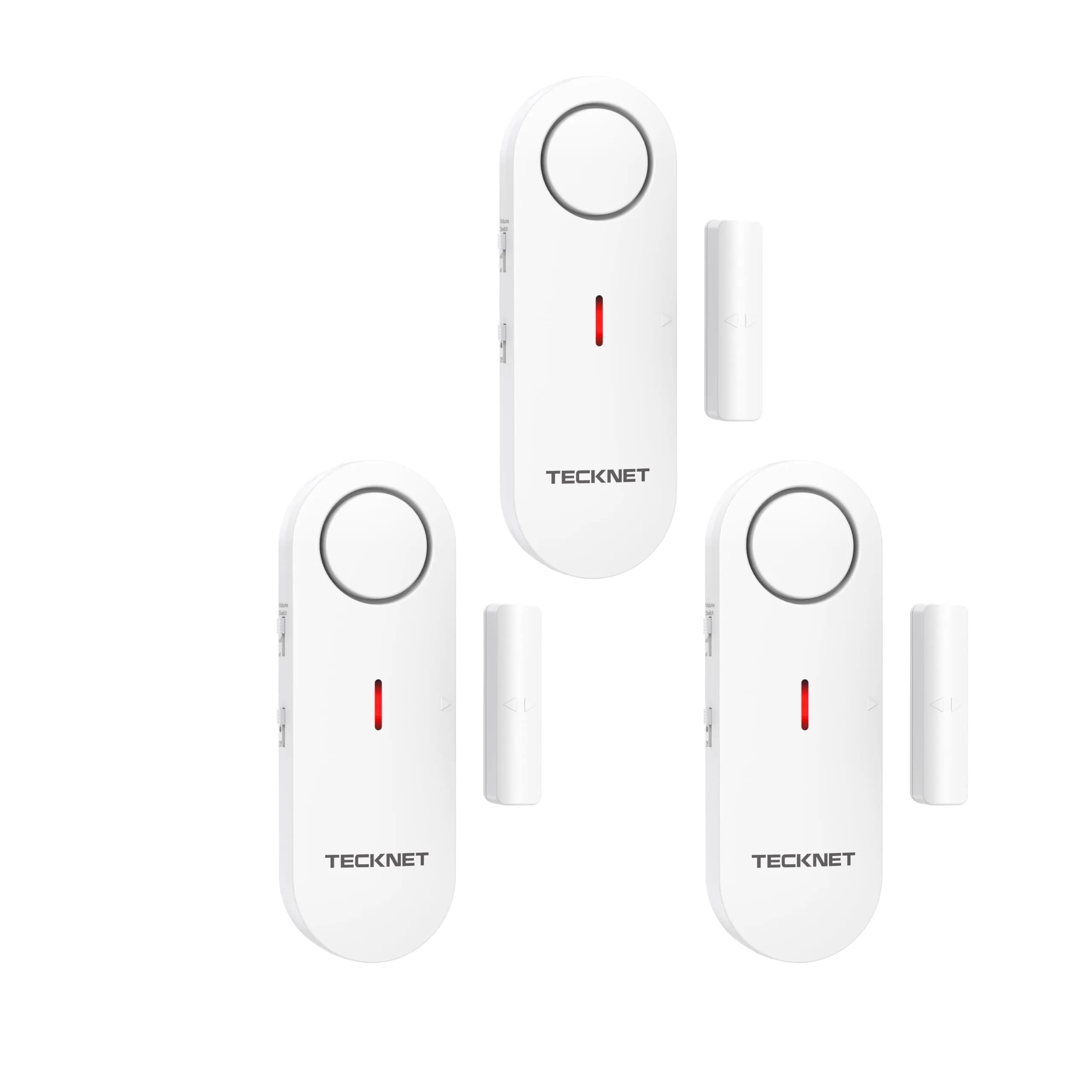 TECKNET Door Alarms for Kids Safety 3 Pack | Wireless Window & Door Security with 3-Level Volume - main product image