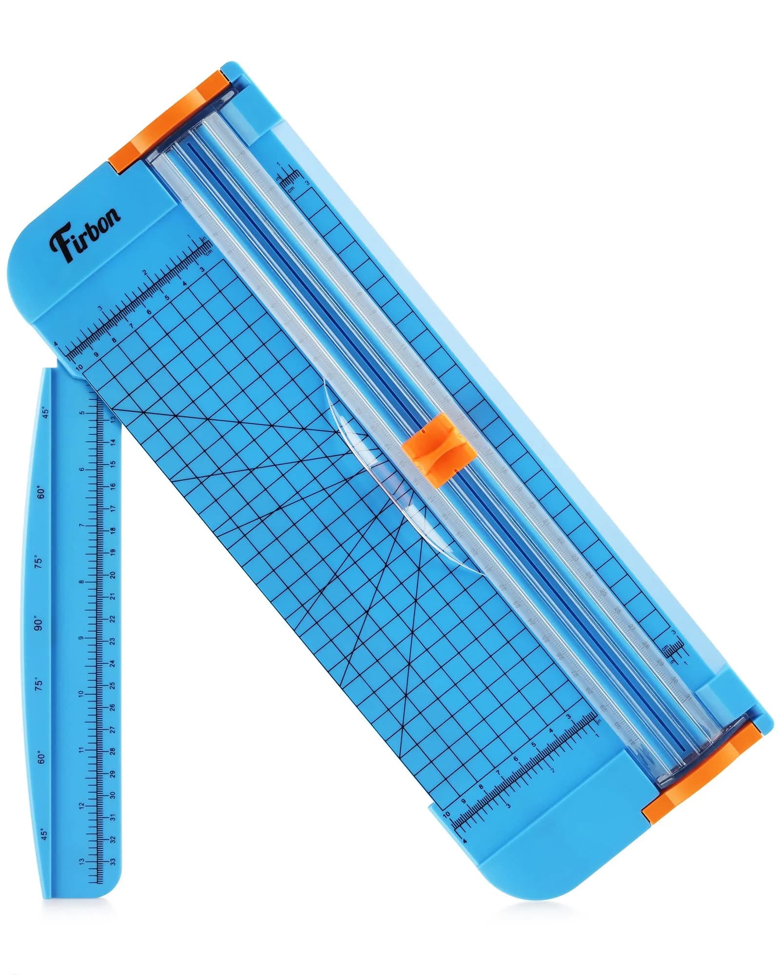 Firbon A4 Paper Cutter, 12 Inch Paper Trimmer with Extended Ruler, Blue | 12 Sheets Capacity | CM & Inch Scale | Spring-Loaded Safe Blade - main product image