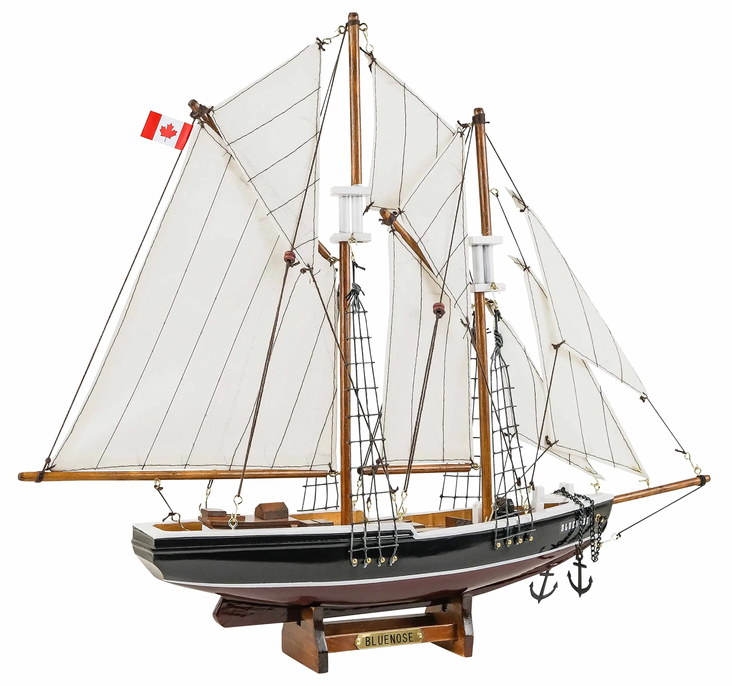 SAILINGSTORY Bluenose Wooden Sailboat Model Ship 43.18cm (17"L x 3"W x 14.20"H) | 1:110 Scale Replica - main product image