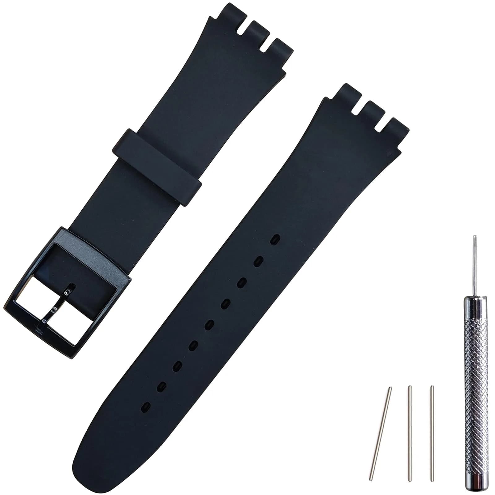 Lijinlan Replacement Silicone Band for Swatch 19mm Lug Width | Breathable & Waterproof Watch Strap